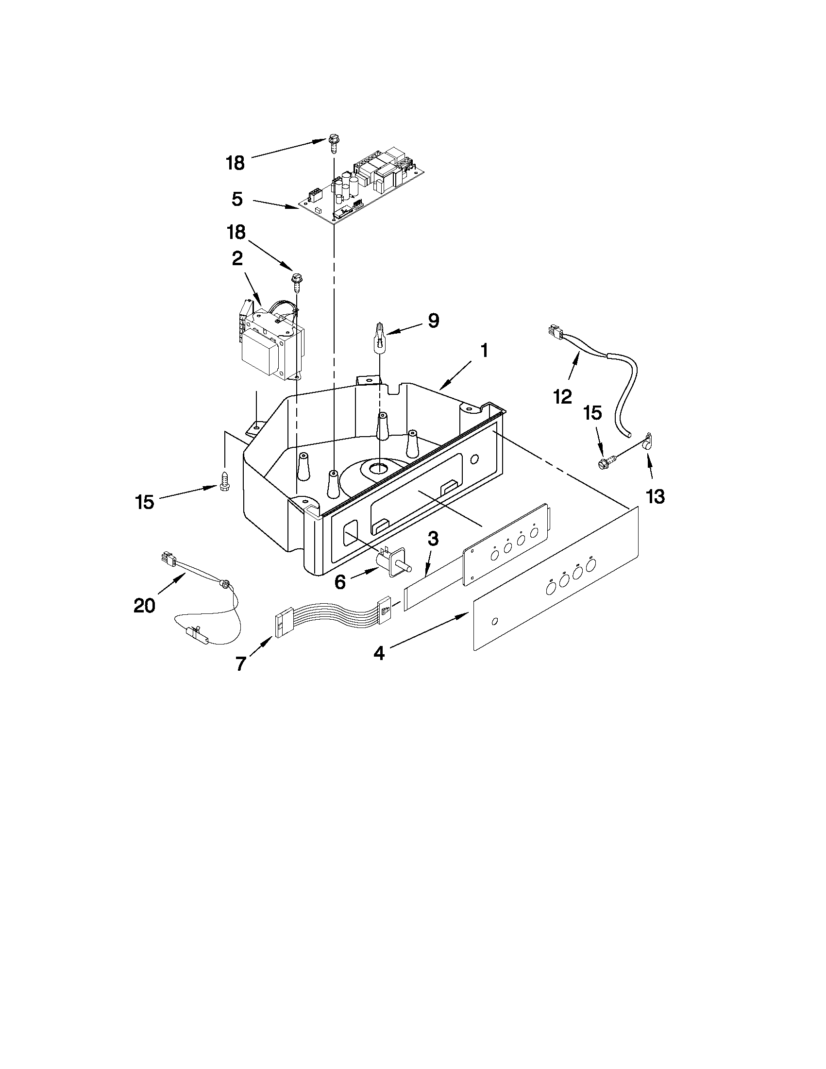 Maytag MIM1555YRS0 control panel parts diagram
