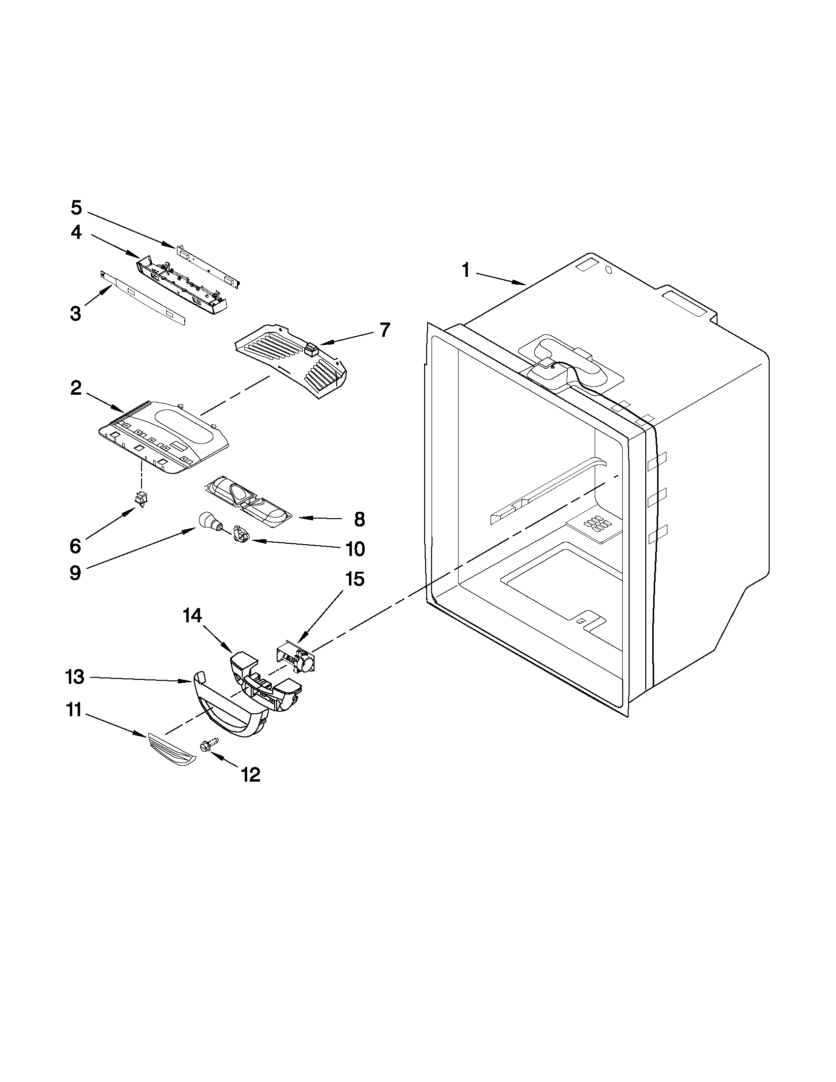 Maytag 5GFF25PRYW0 refrigerator liner parts diagram