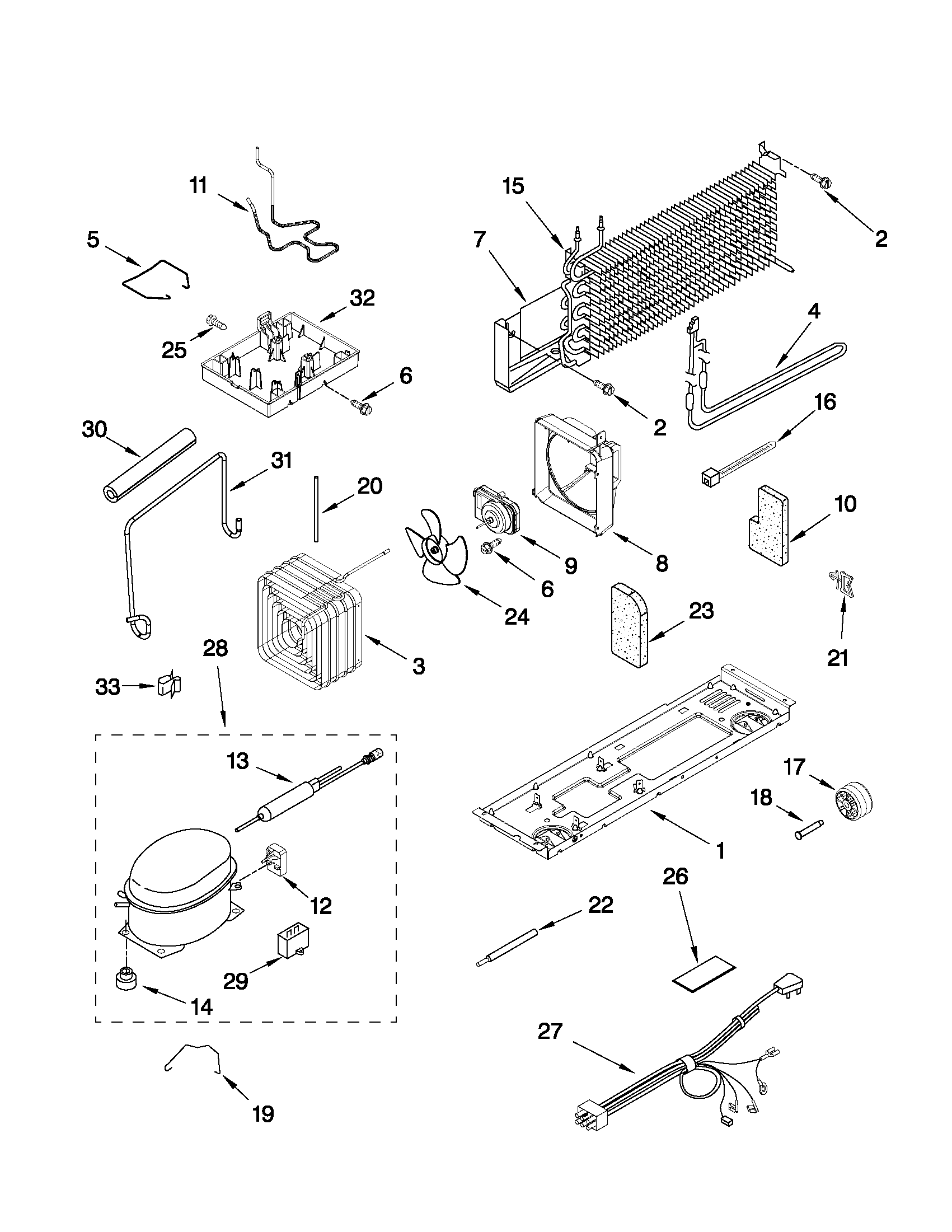 Whirlpool W8TXEWFYB00 unit parts diagram