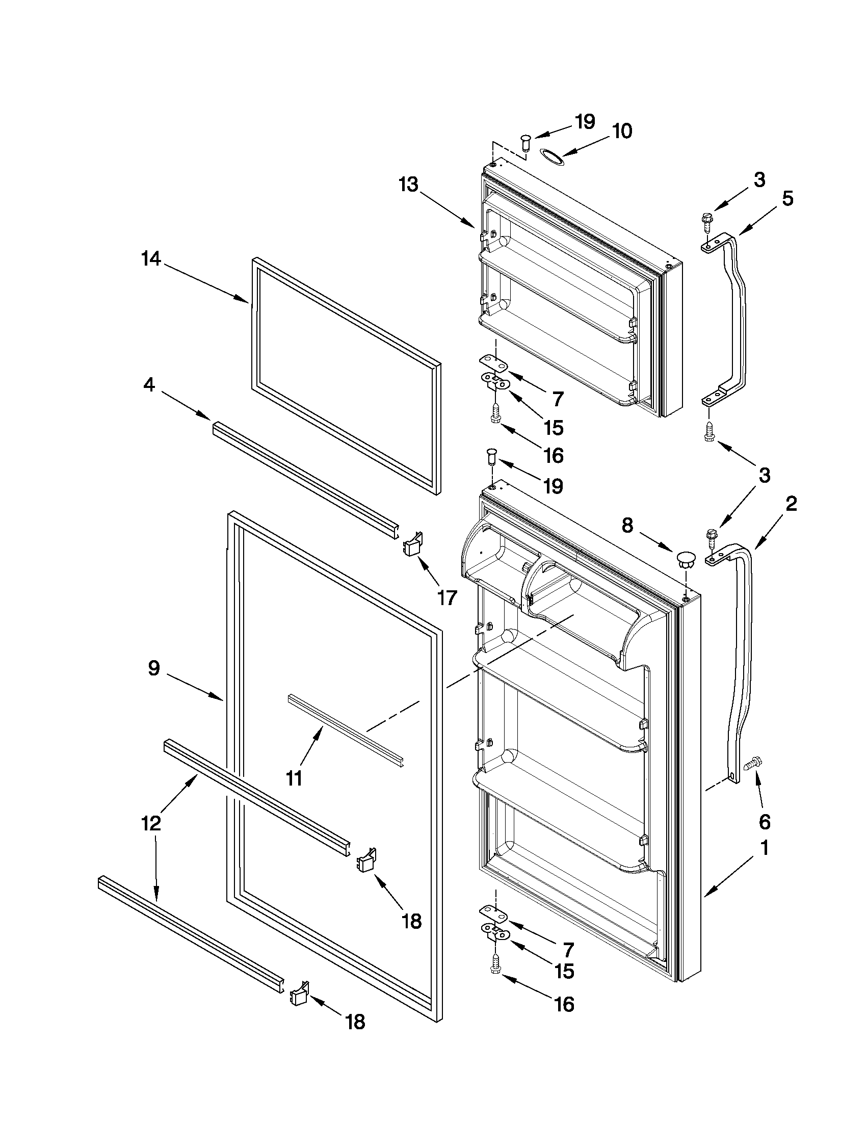 Inglis I4TXCGFXQ01 door parts diagram