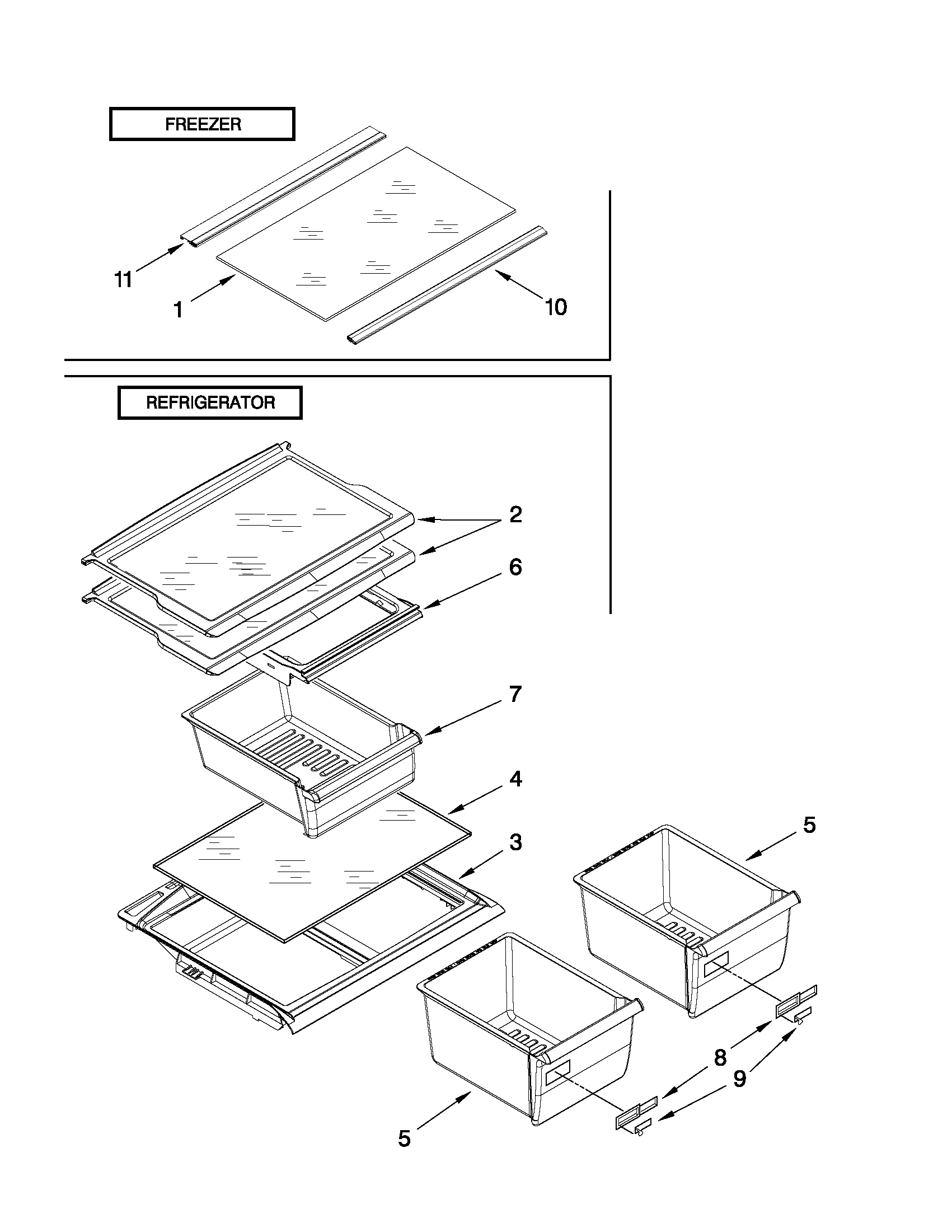 Inglis I4TXCGFXQ01 shelf parts diagram