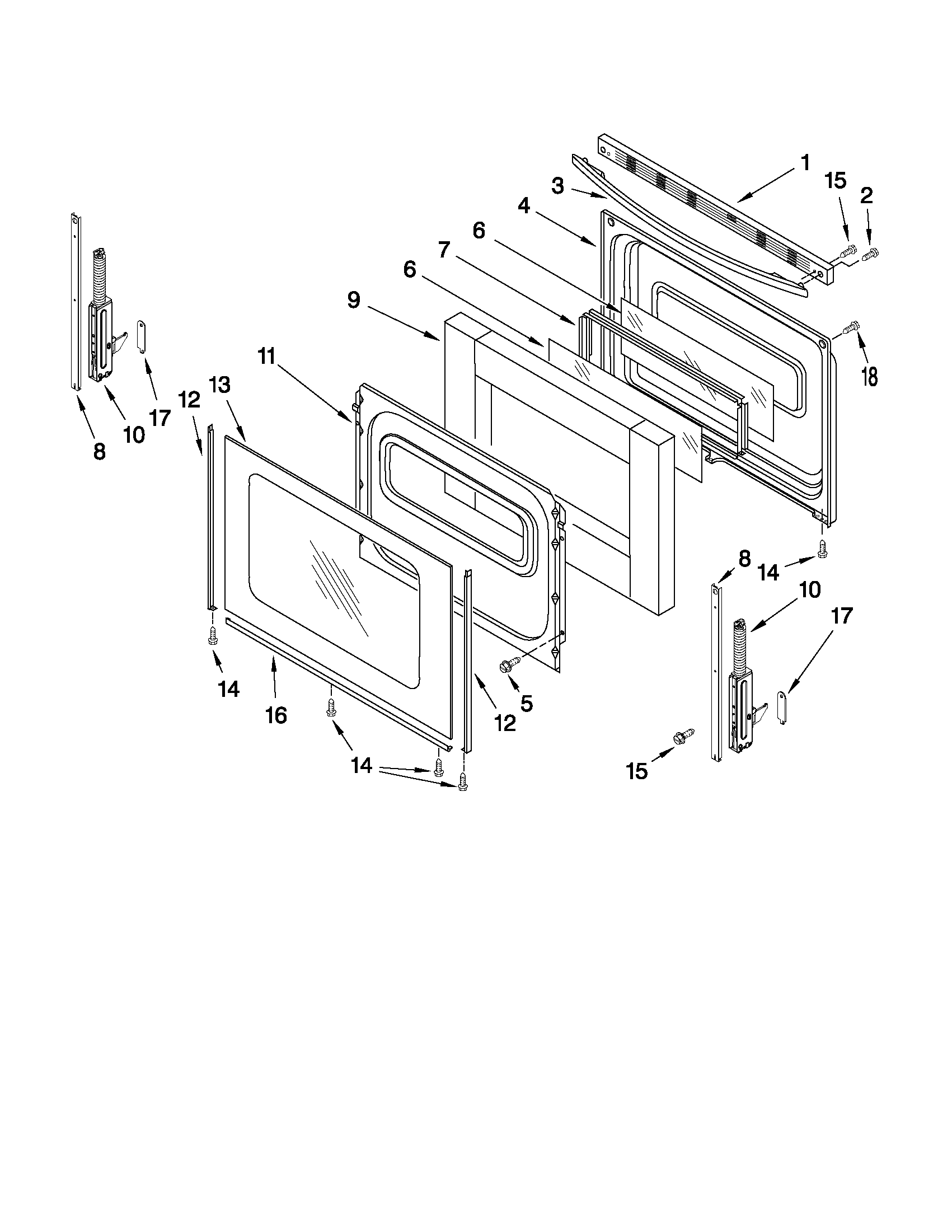 Whirlpool GFG461LVQ3 door parts diagram