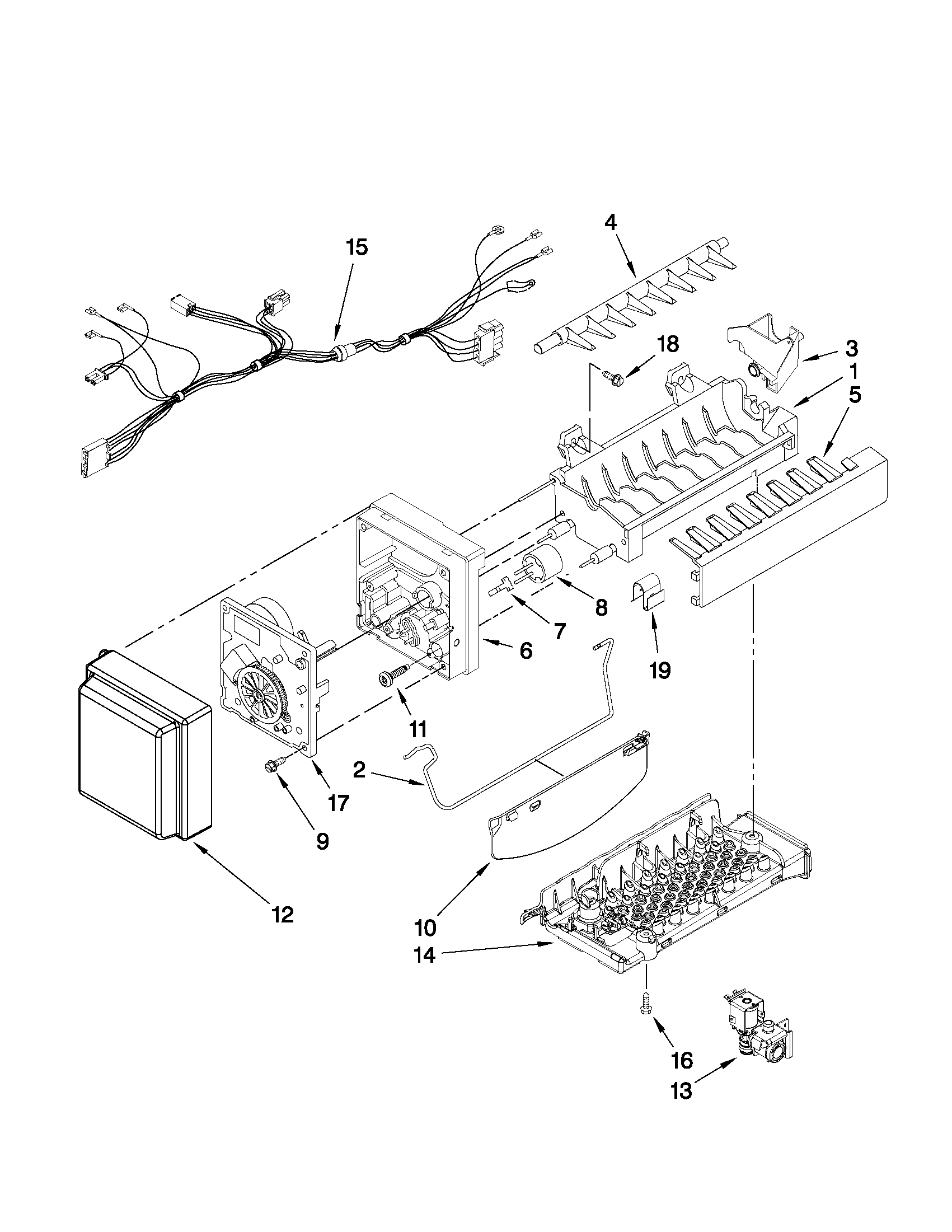 Whirlpool GZ25FDRXYY0 icemaker parts diagram