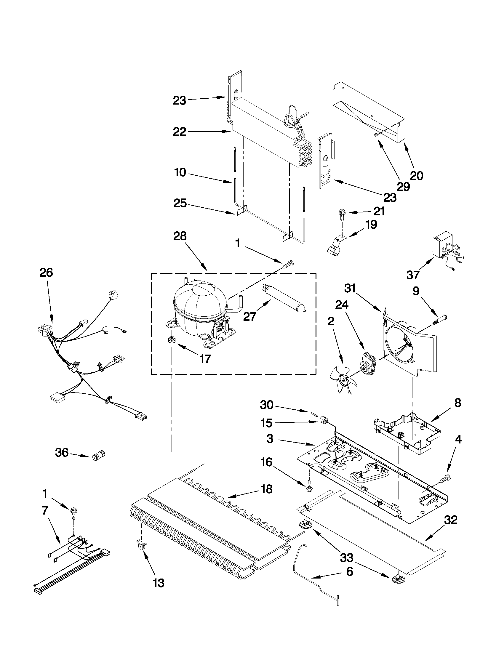 Whirlpool GZ25FDRXYY0 unit parts diagram