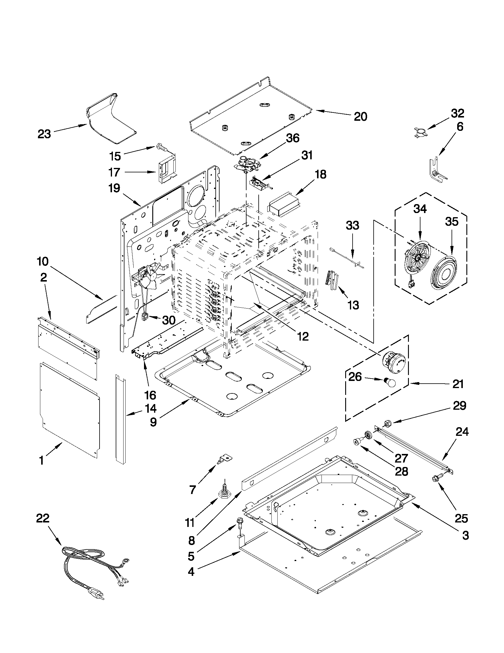 Maytag MGS5875BDS22 chassis parts diagram