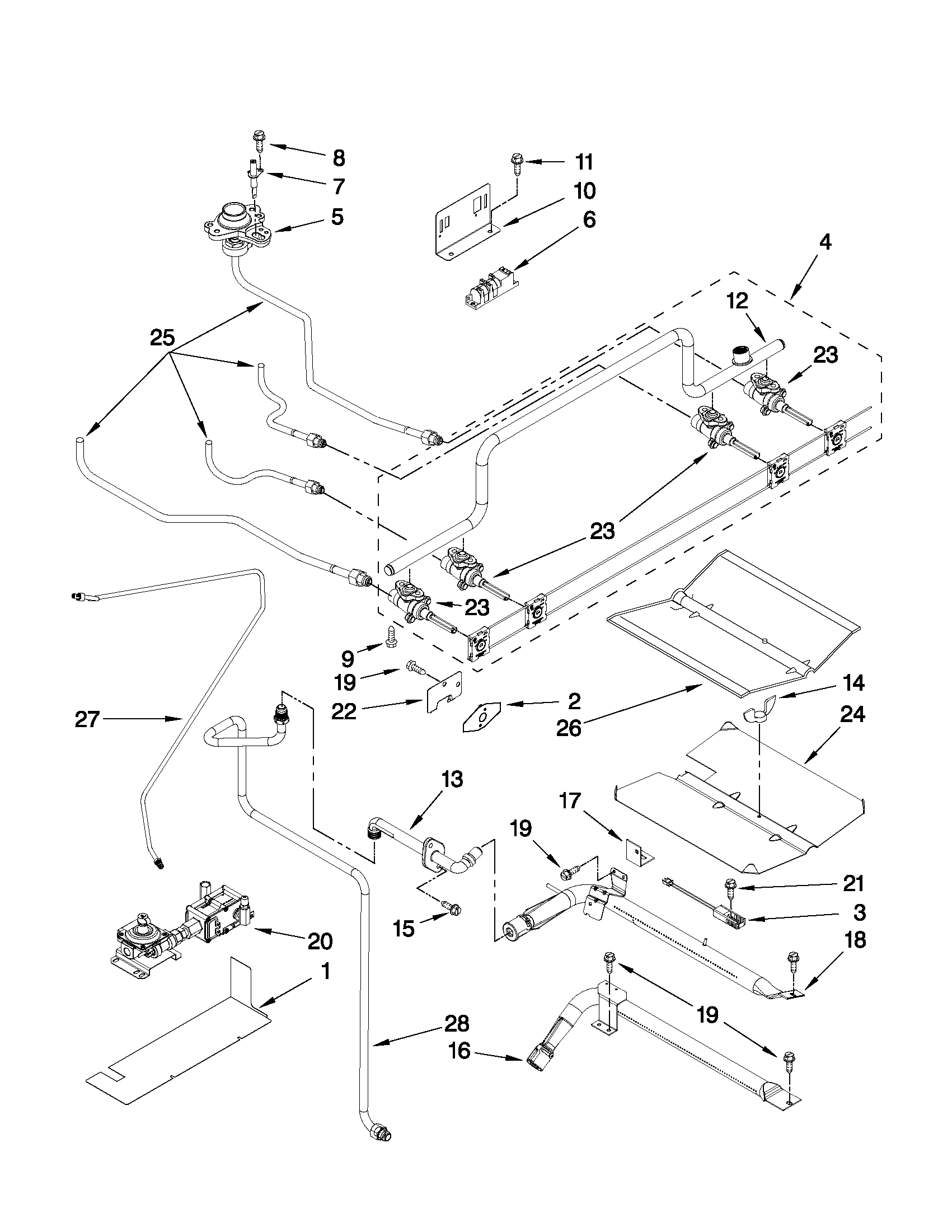 Maytag MGS5875BDS22 manifold parts diagram