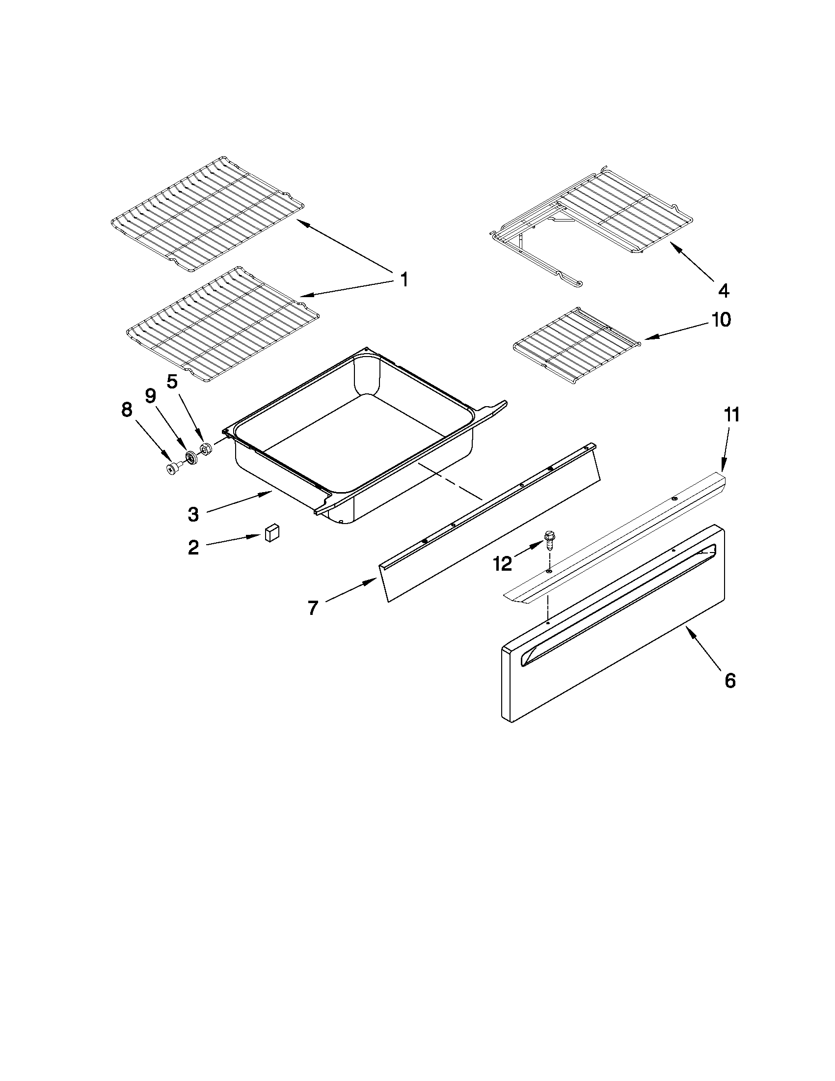 Maytag MGS5875BDS22 drawer and rack parts diagram