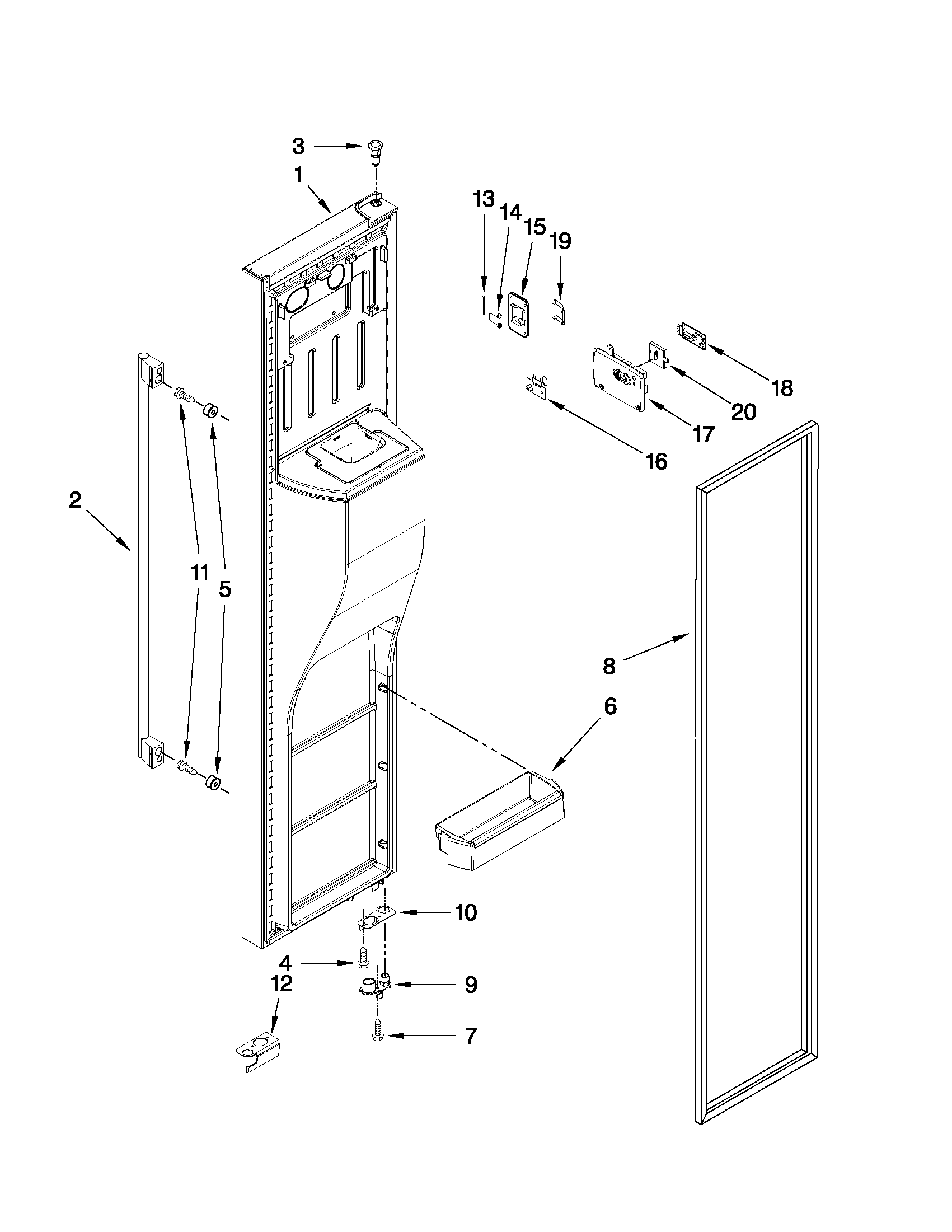 Ikea ISC23CNEXW00 freezer door parts diagram