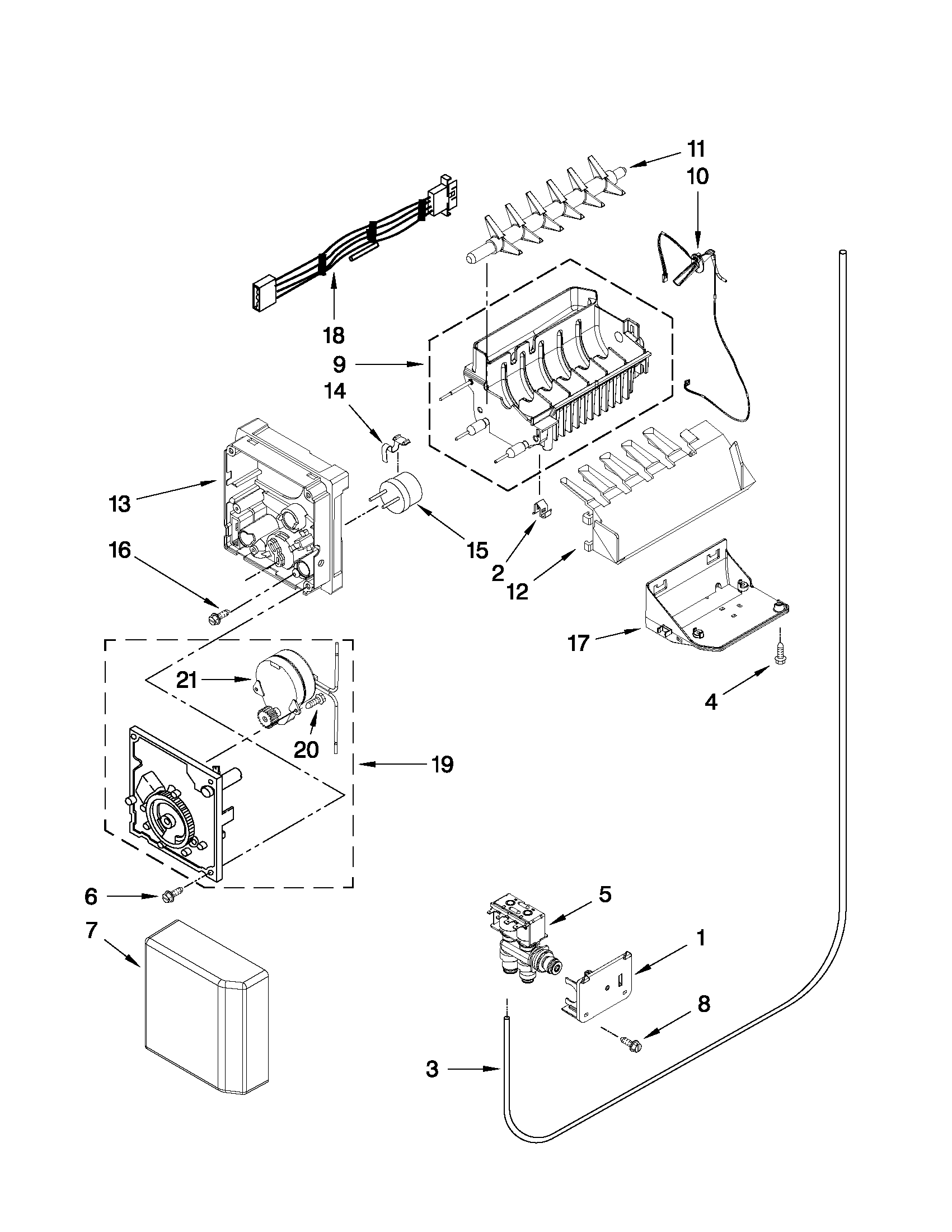 Ikea ISC23CNEXW00 icemaker parts diagram