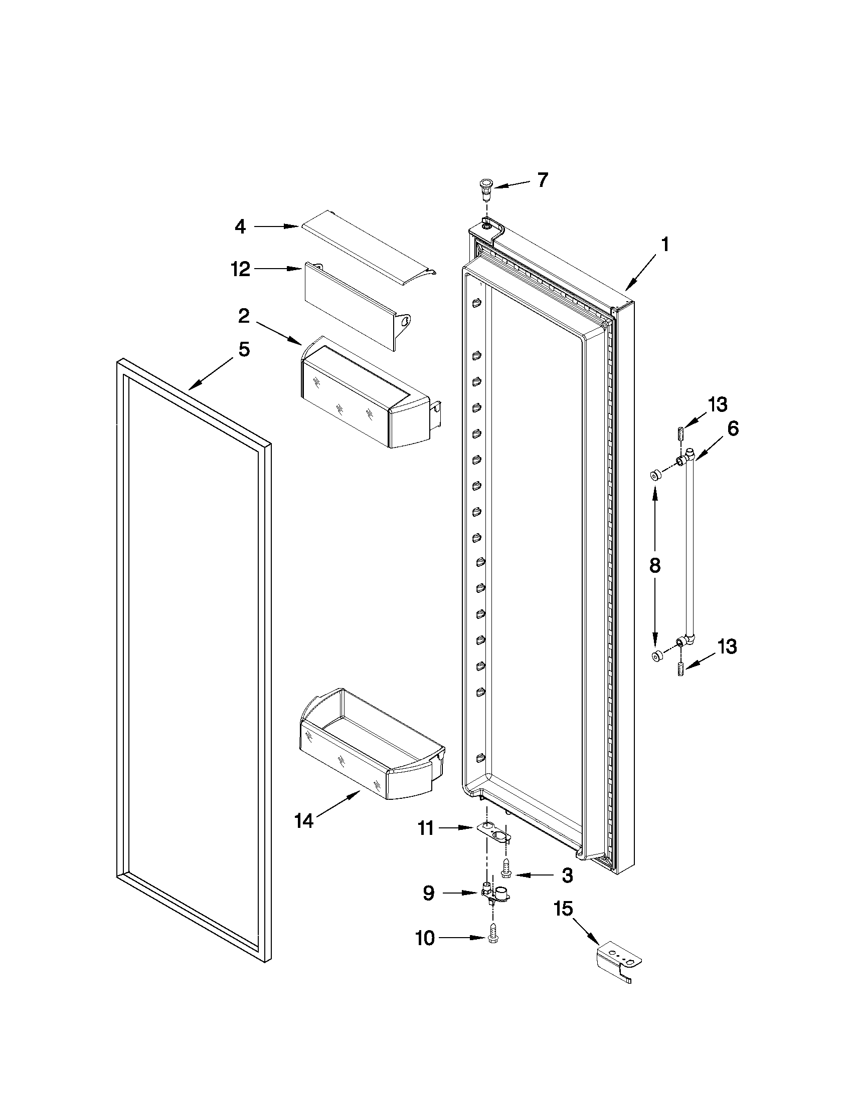 Ikea ISC23CDEXY00 refrigerator door parts diagram