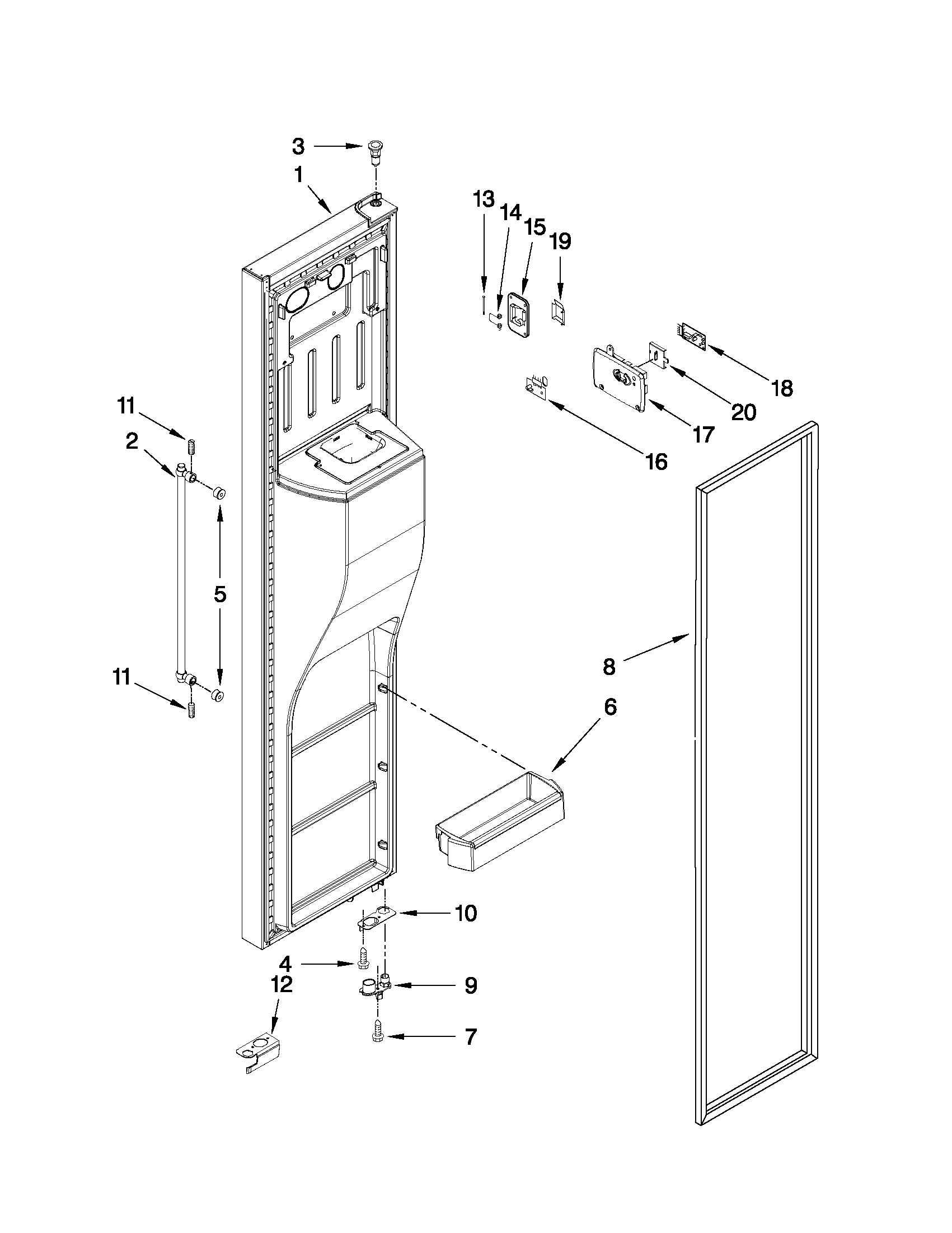 Ikea ISC23CDEXY00 freezer door parts diagram