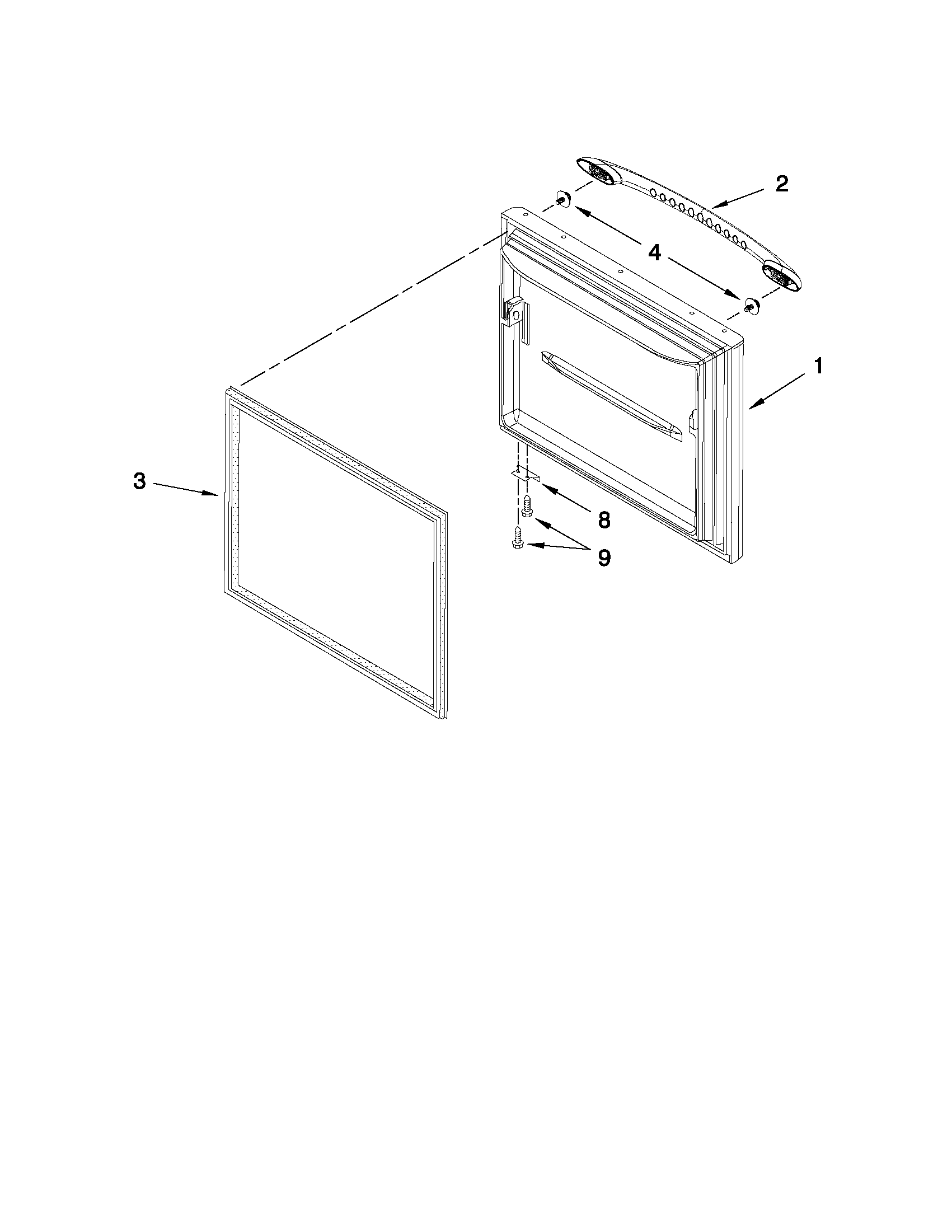 Maytag 5GBL22PRYA0 freezer door parts diagram