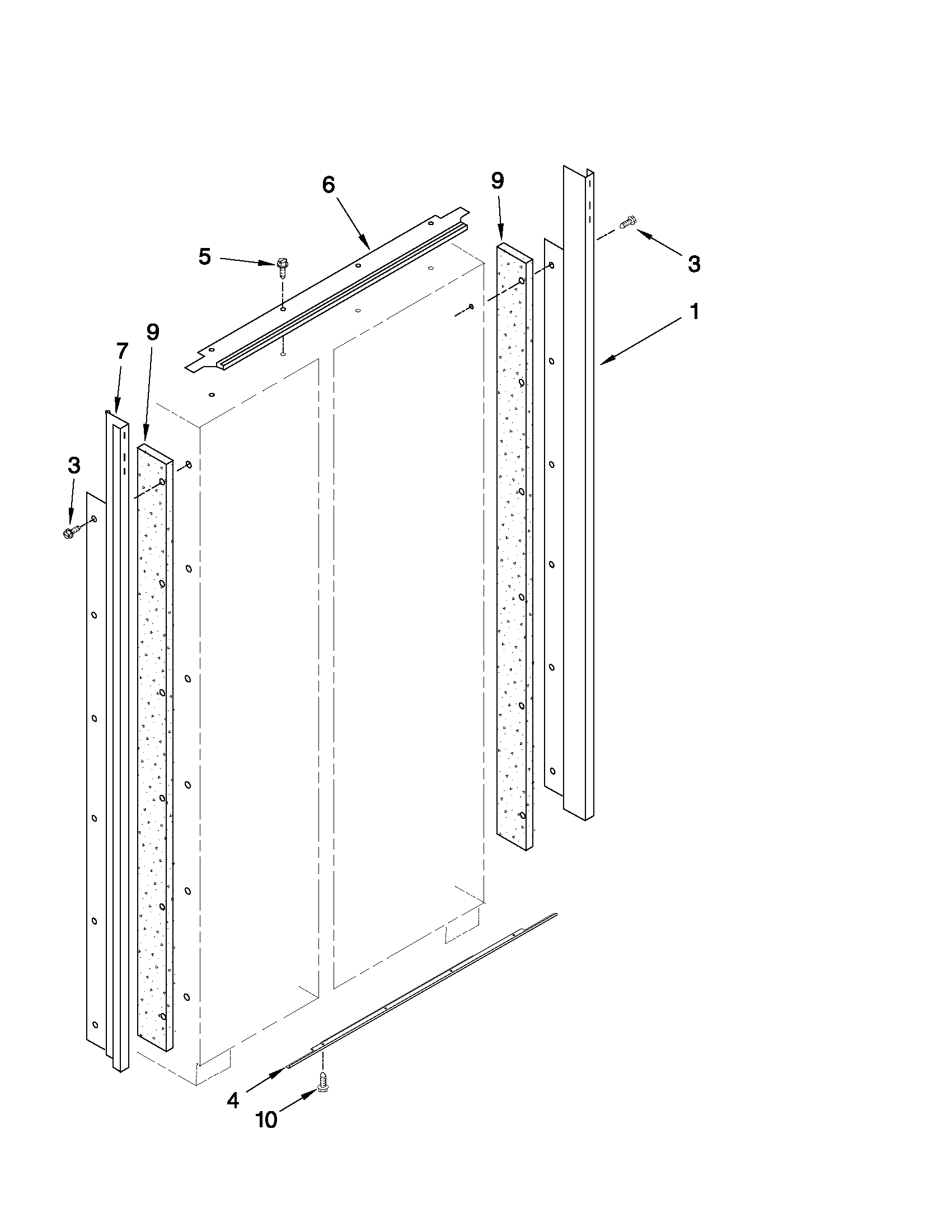 KitchenAid KSSS48QTW04 cabinet trim parts diagram