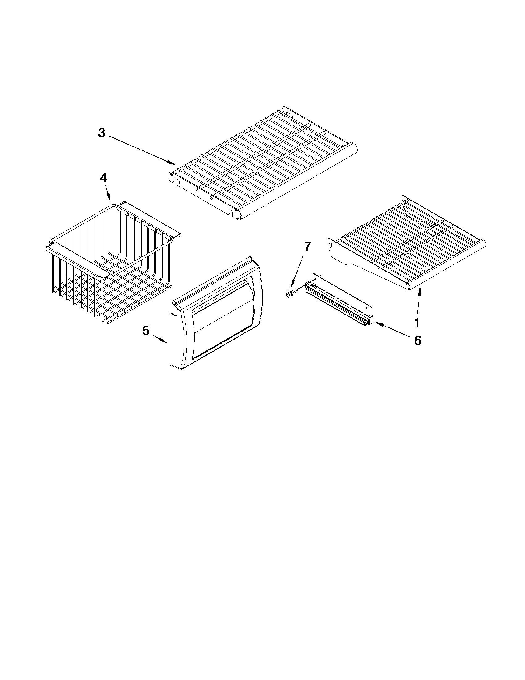 KitchenAid KSSS48QTW04 freezer shelf parts diagram