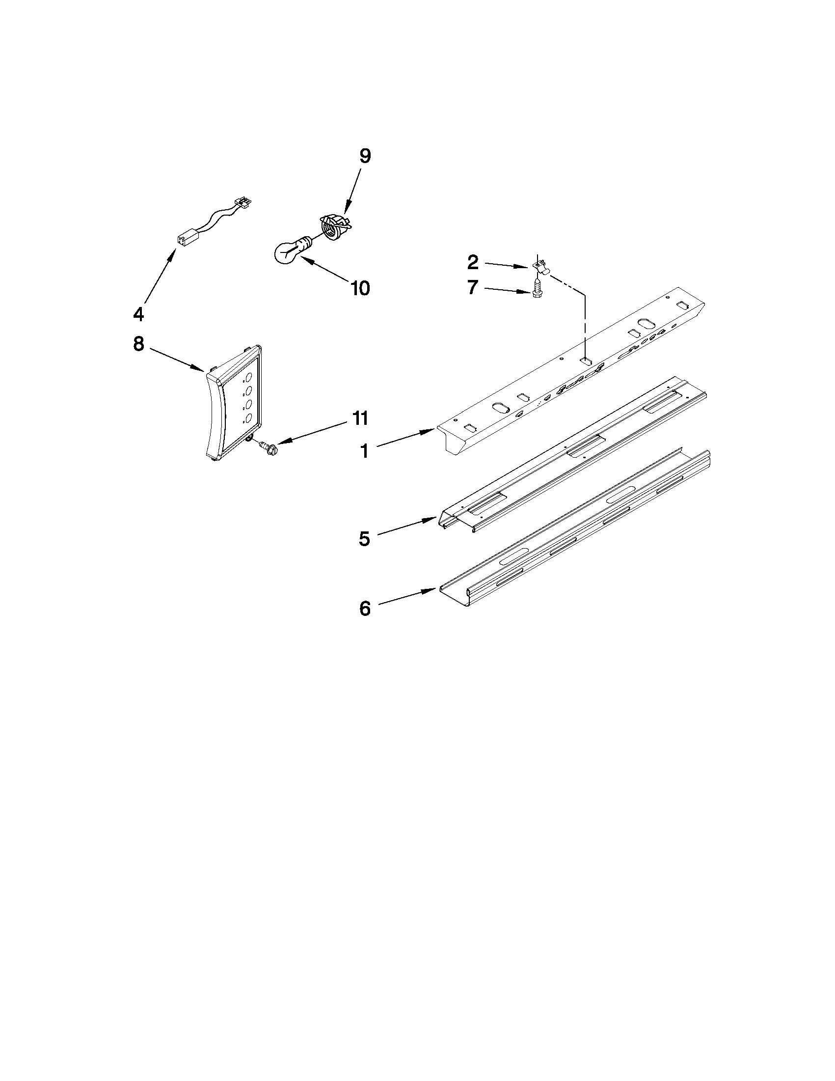 KitchenAid KSSS48QTW04 control panel parts diagram
