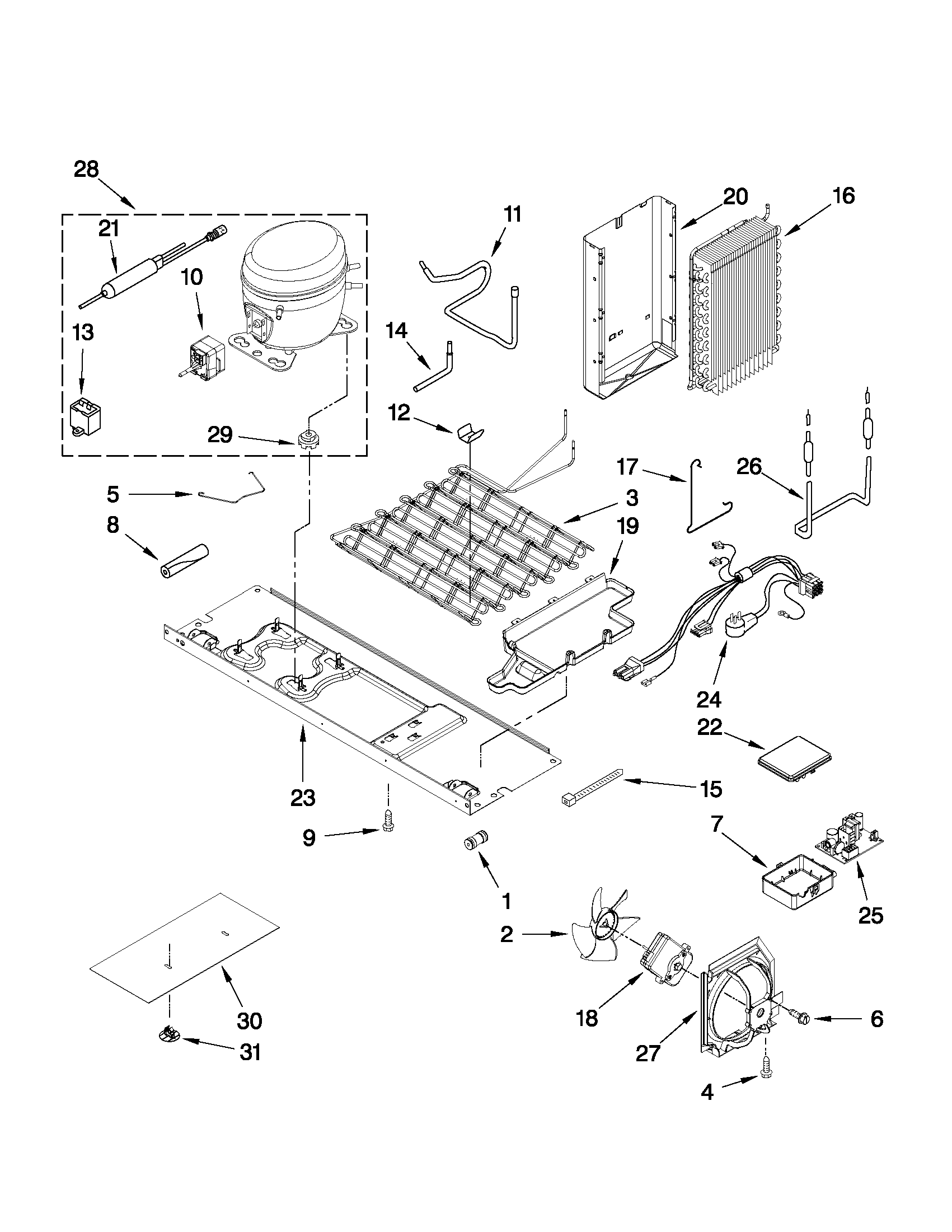 Whirlpool WSF26D4EXS02 unit parts diagram