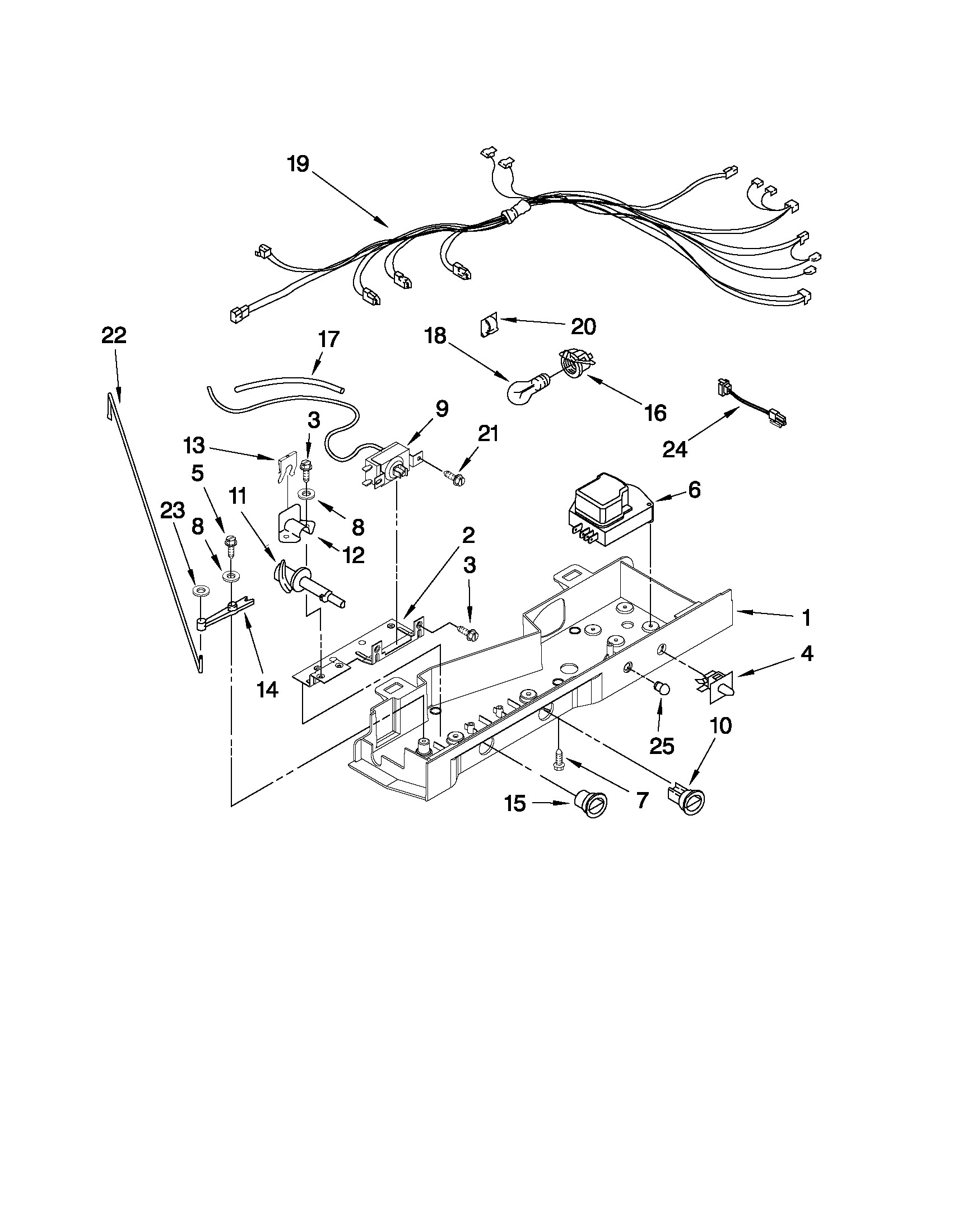Whirlpool ED2SHEXXB00 control parts diagram