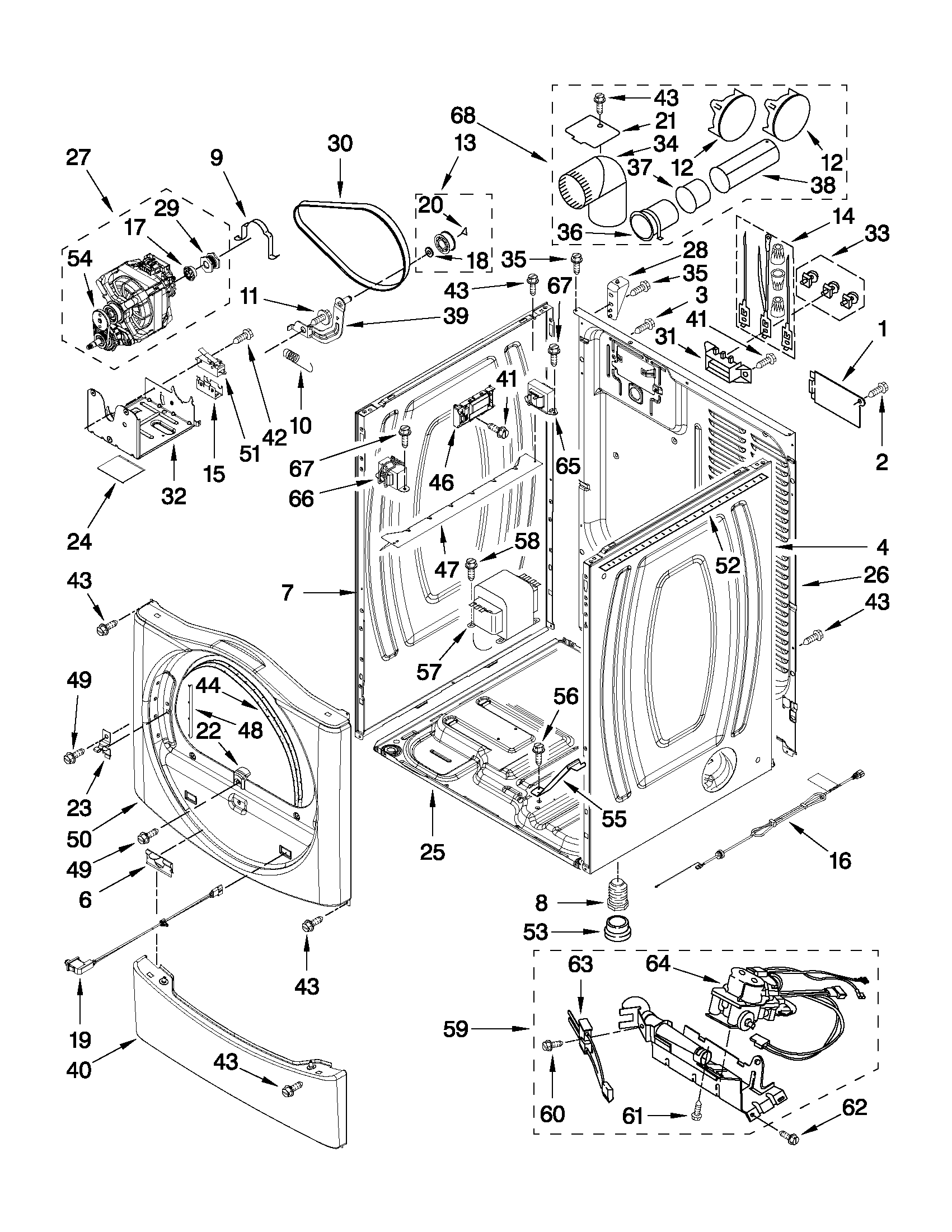 Maytag MDG22PDAGW0 cabinet parts diagram
