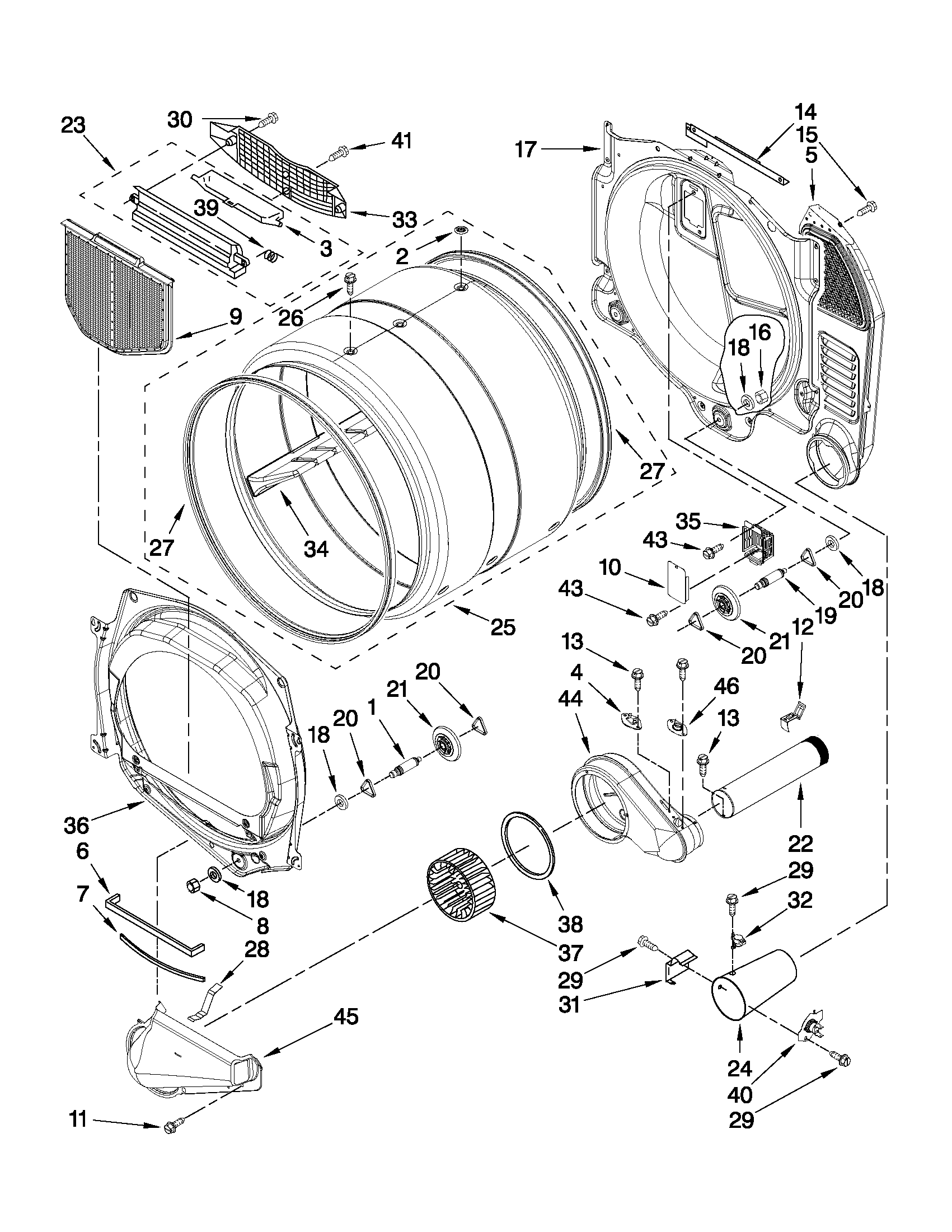 Maytag MDG22PDAGW0 bulkhead parts diagram