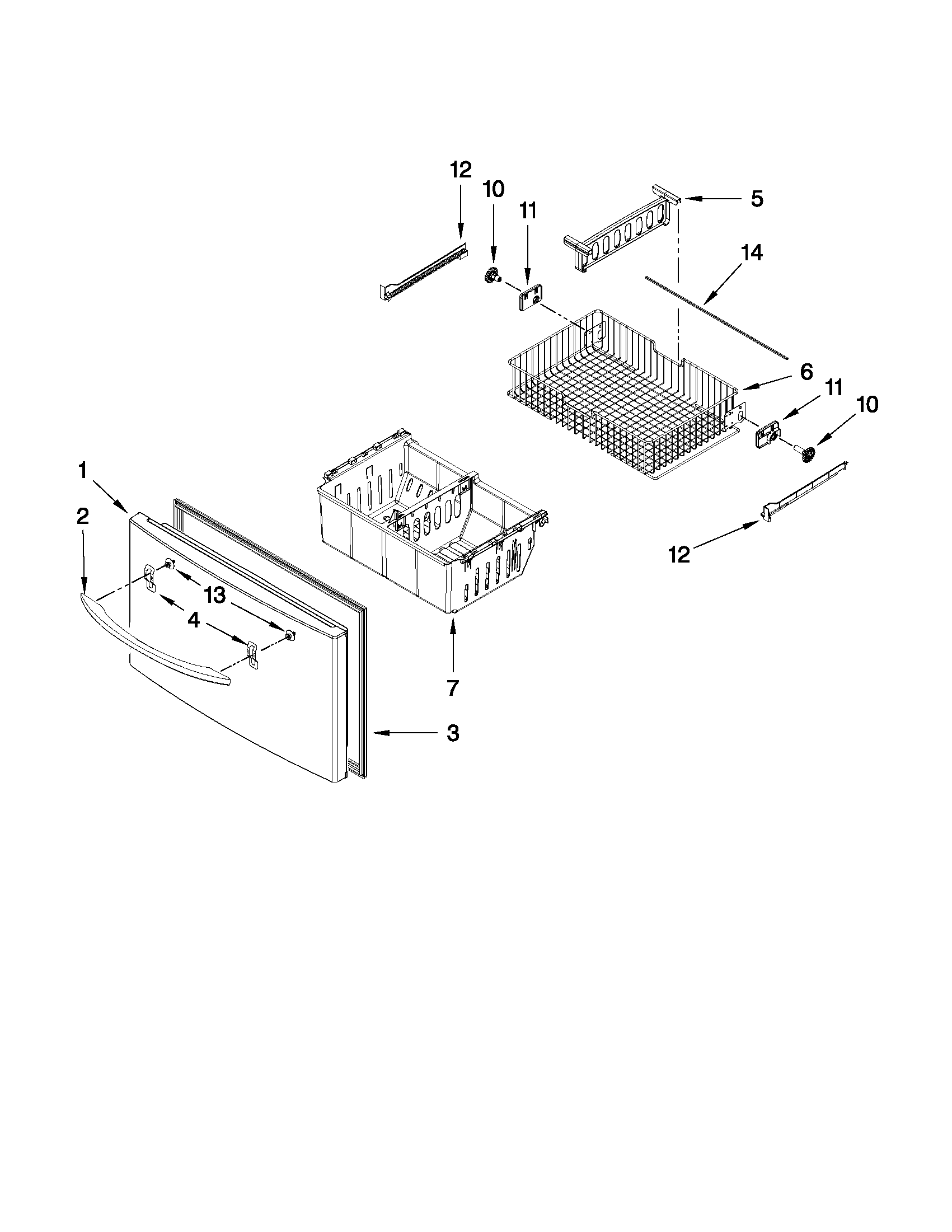 Maytag MFI2670XEM4 freezer door parts diagram