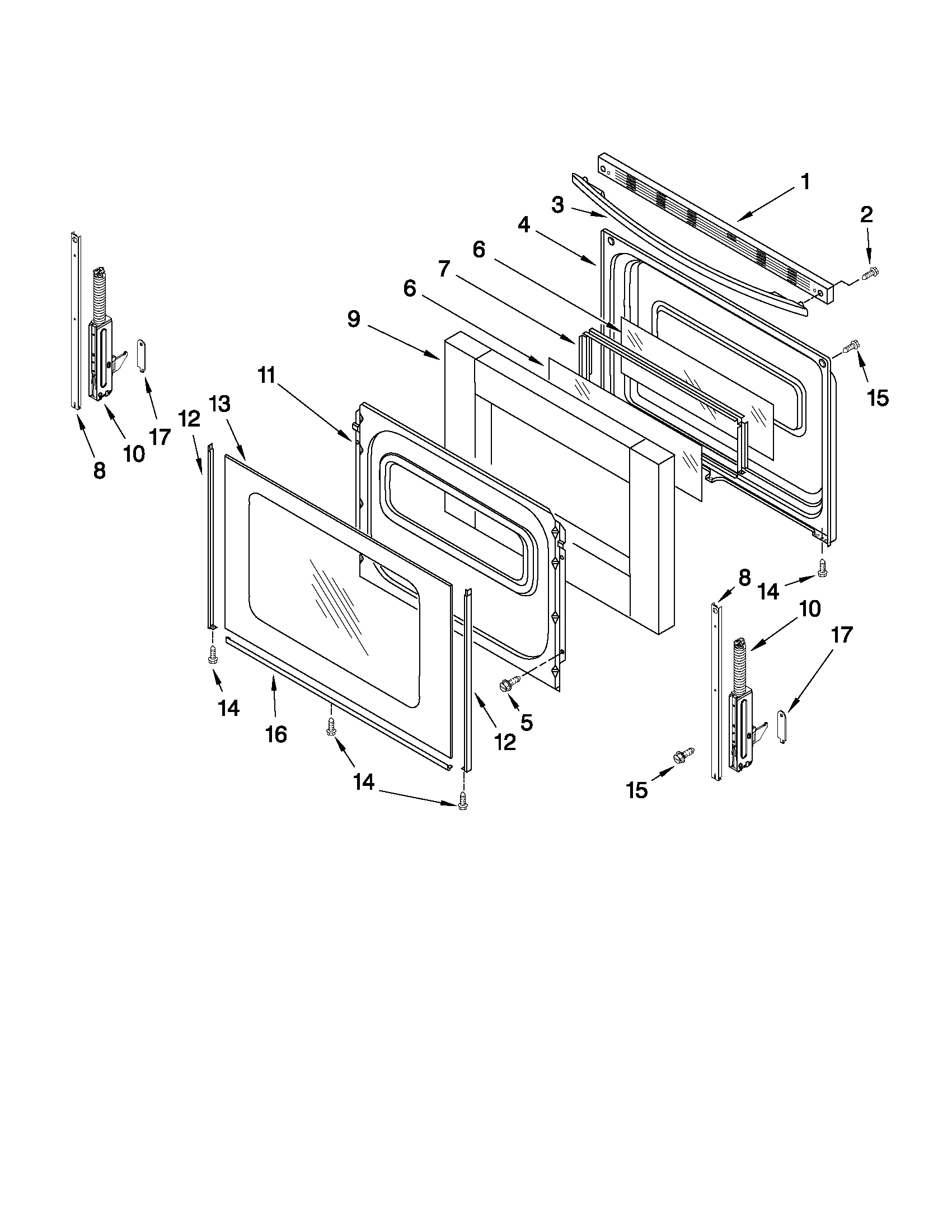 Whirlpool GFG474LVS1 door parts diagram