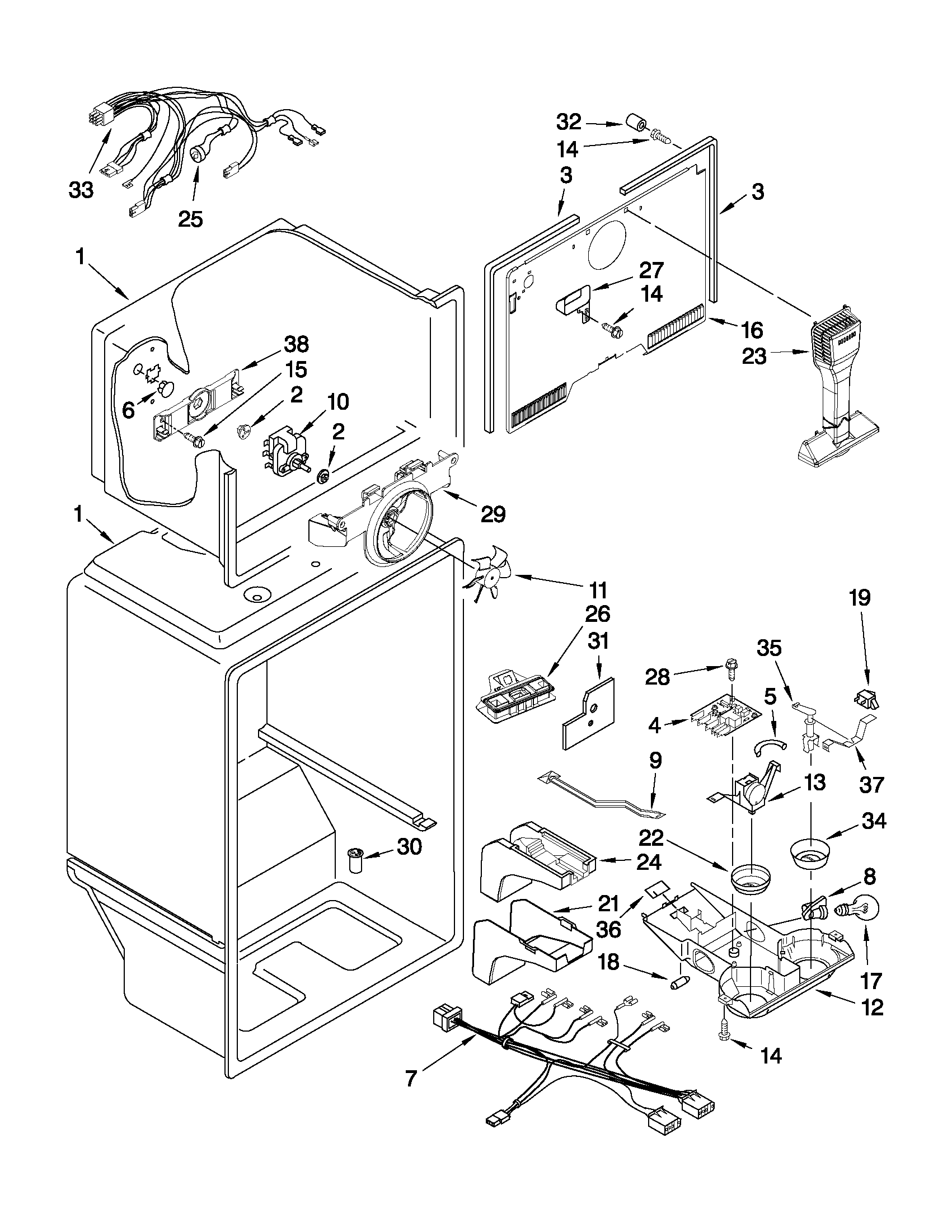 Whirlpool ET8FTEXVQ03 liner parts diagram
