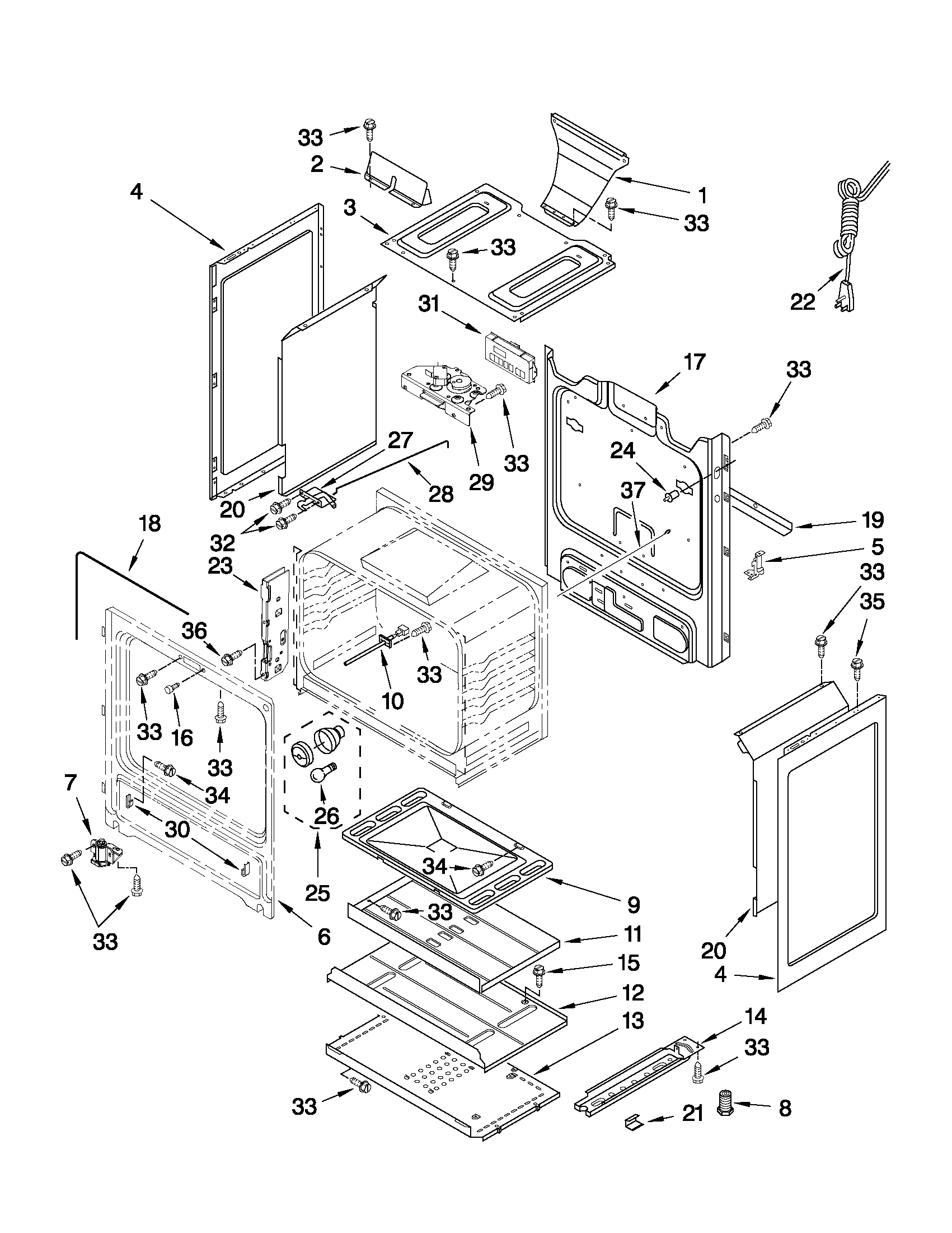 Amana AGR5844VDB3 chassis parts diagram