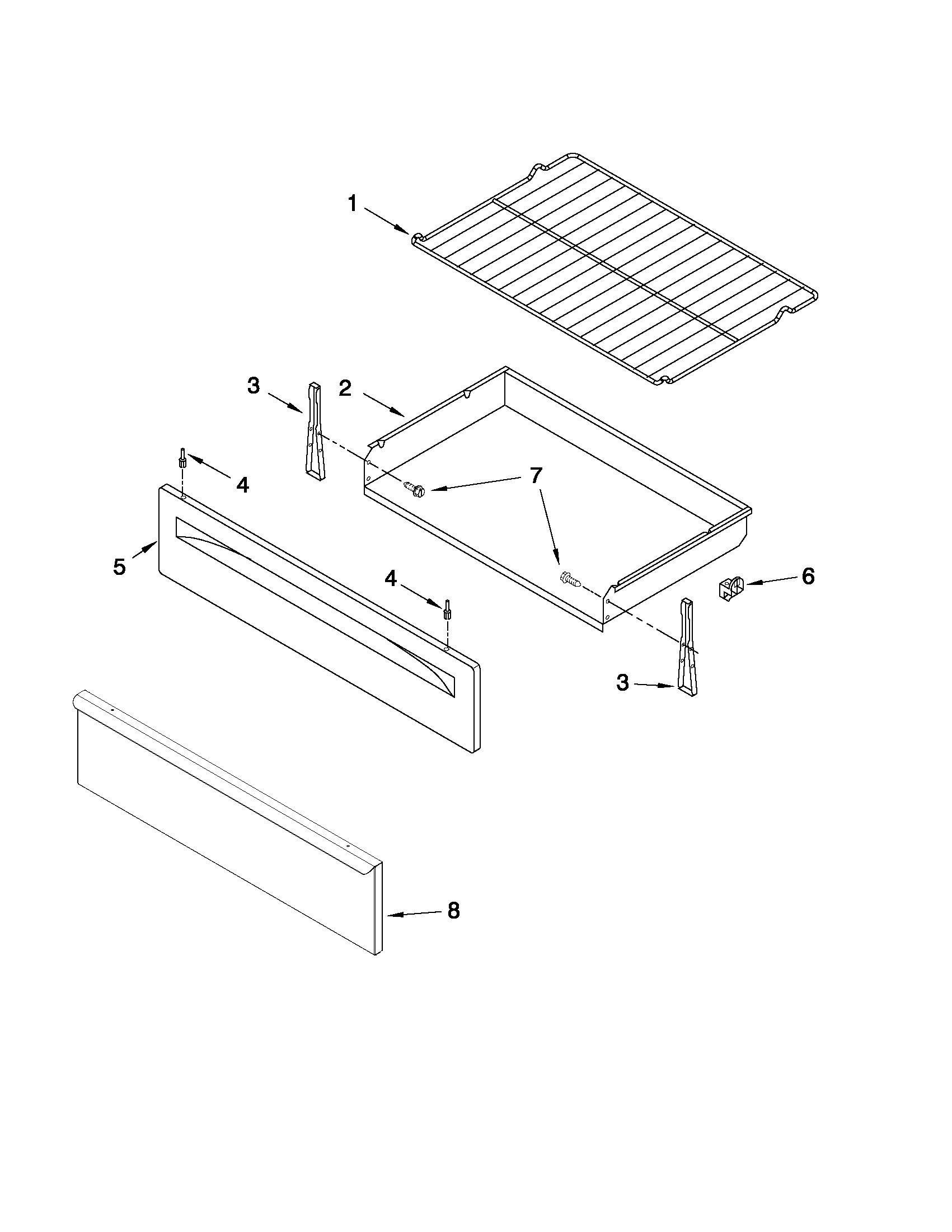 Amana AGR5844VDB3 drawer & broiler parts diagram