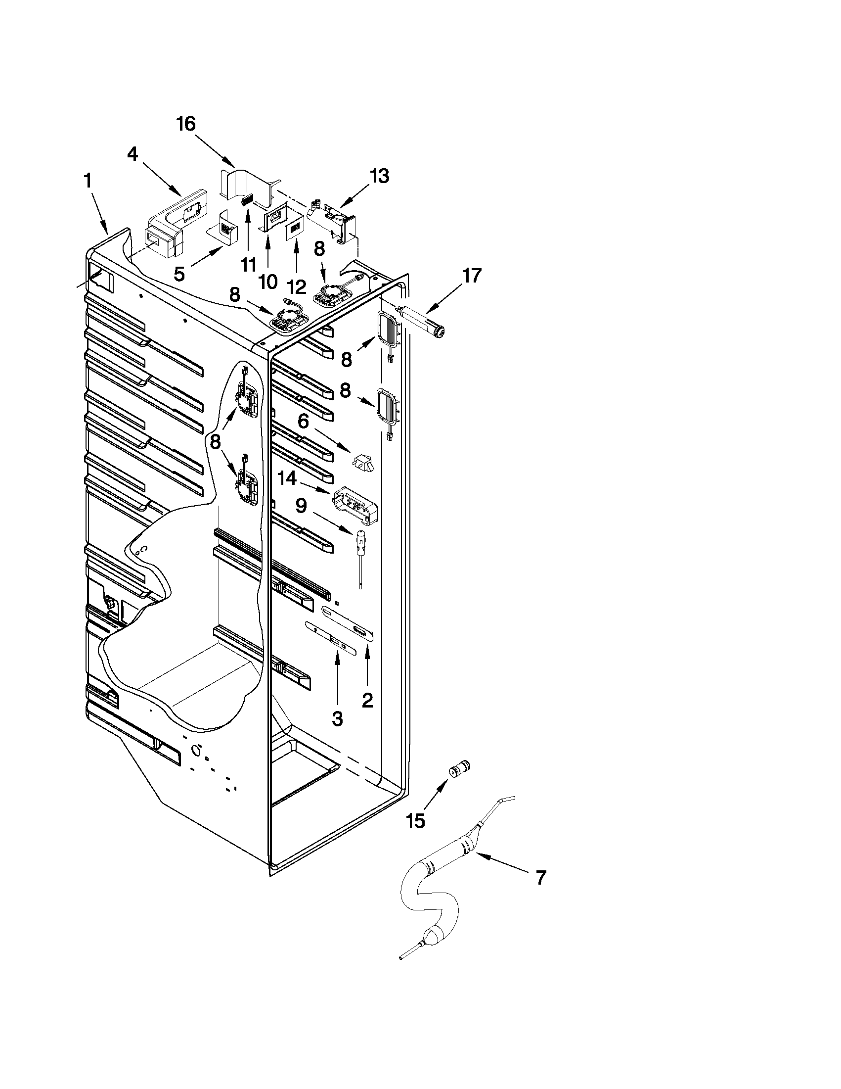 Maytag MSB26C4XYB00 refrigerator liner parts diagram