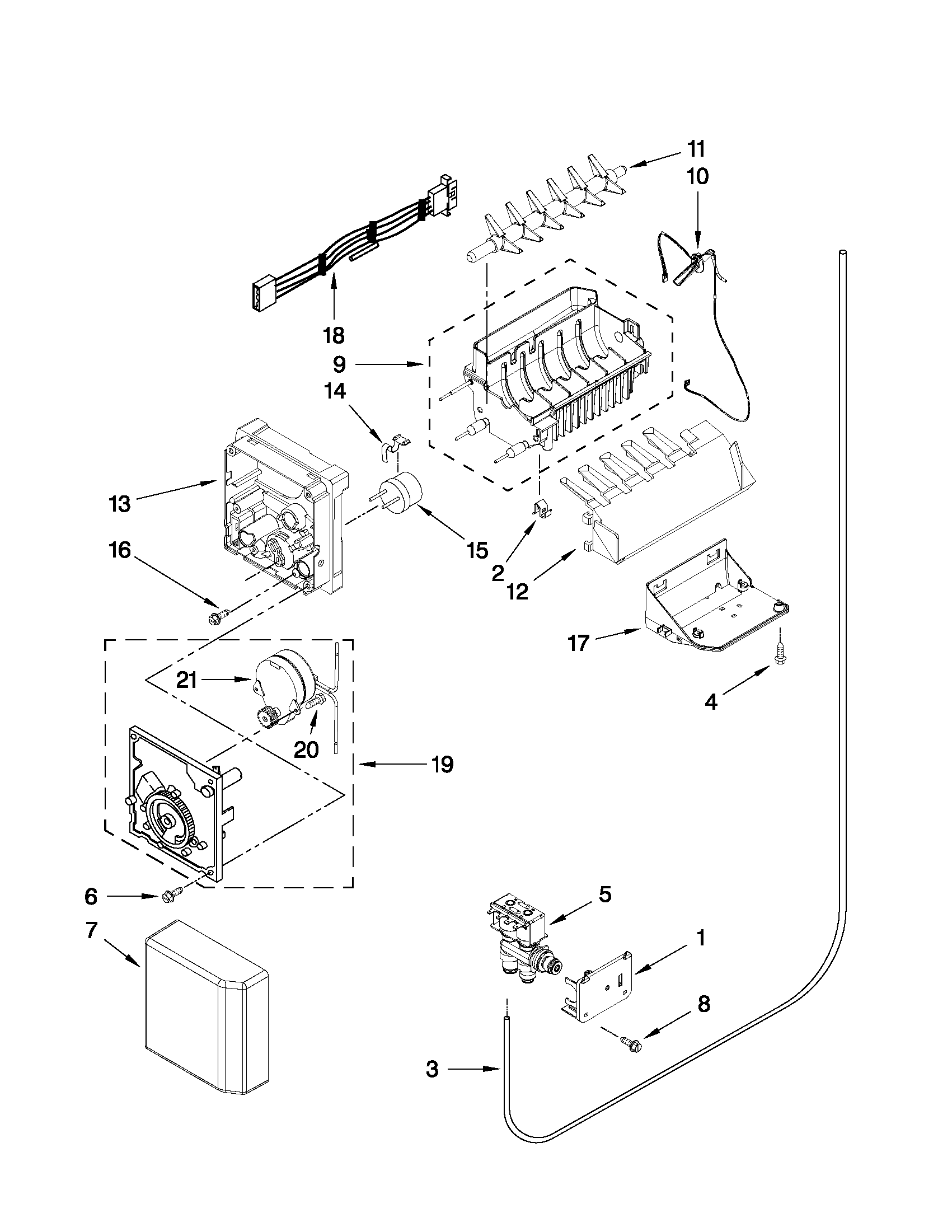 Maytag MSB26C4XYB00 icemaker parts diagram