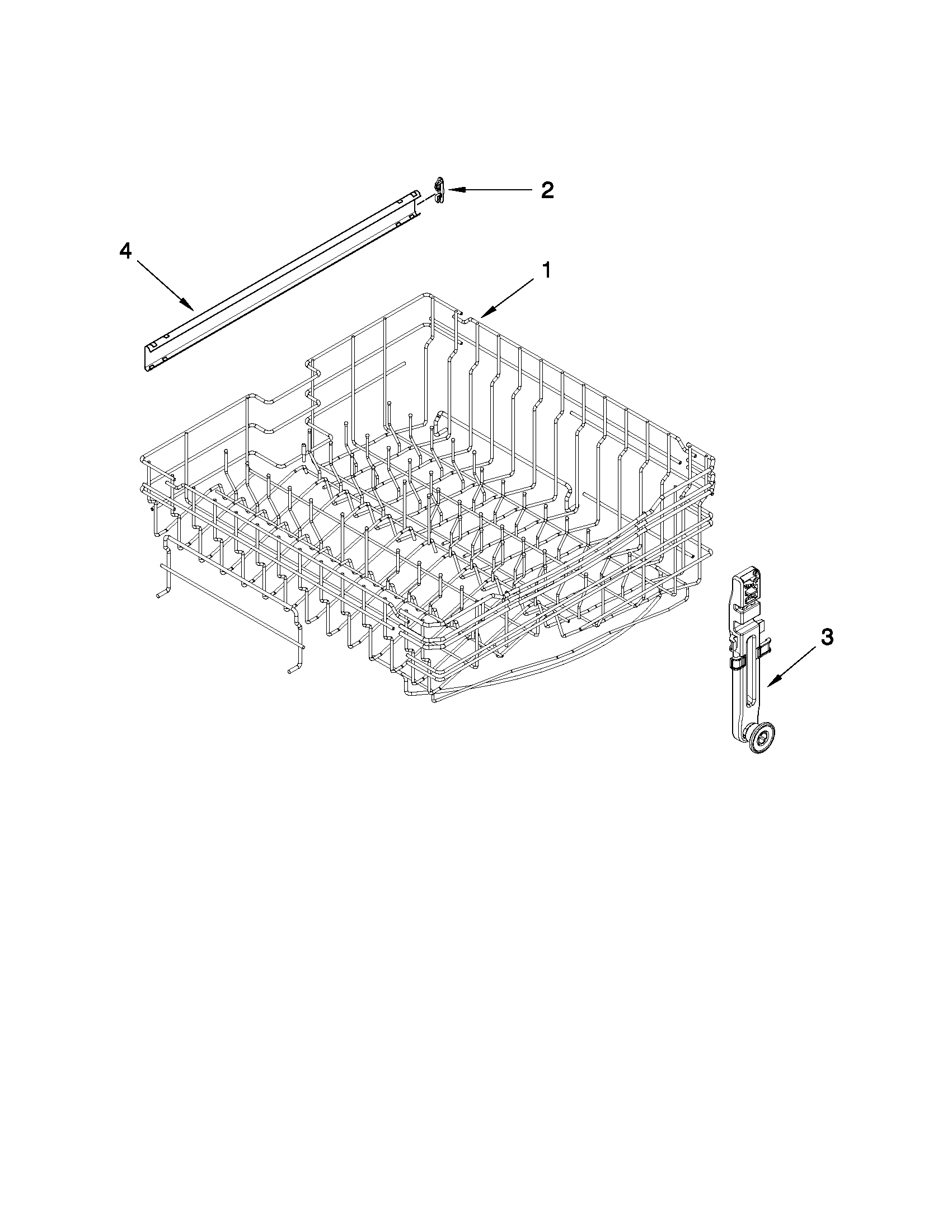 Maytag MDB6769AWQ4 upper rack and track parts diagram
