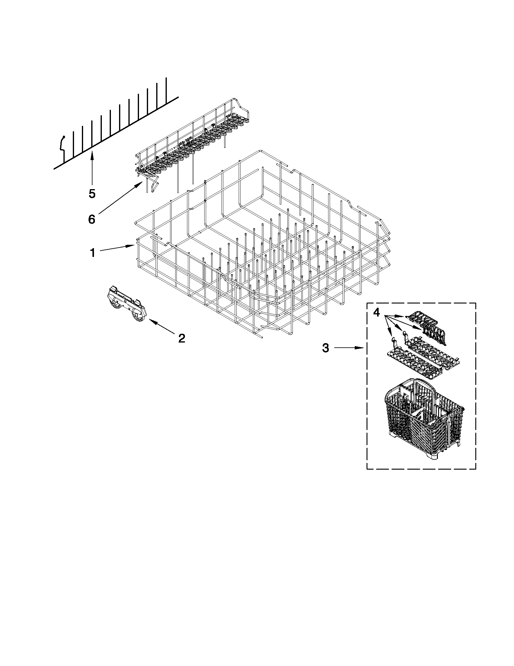 Maytag MDB6769AWQ4 lower rack parts diagram
