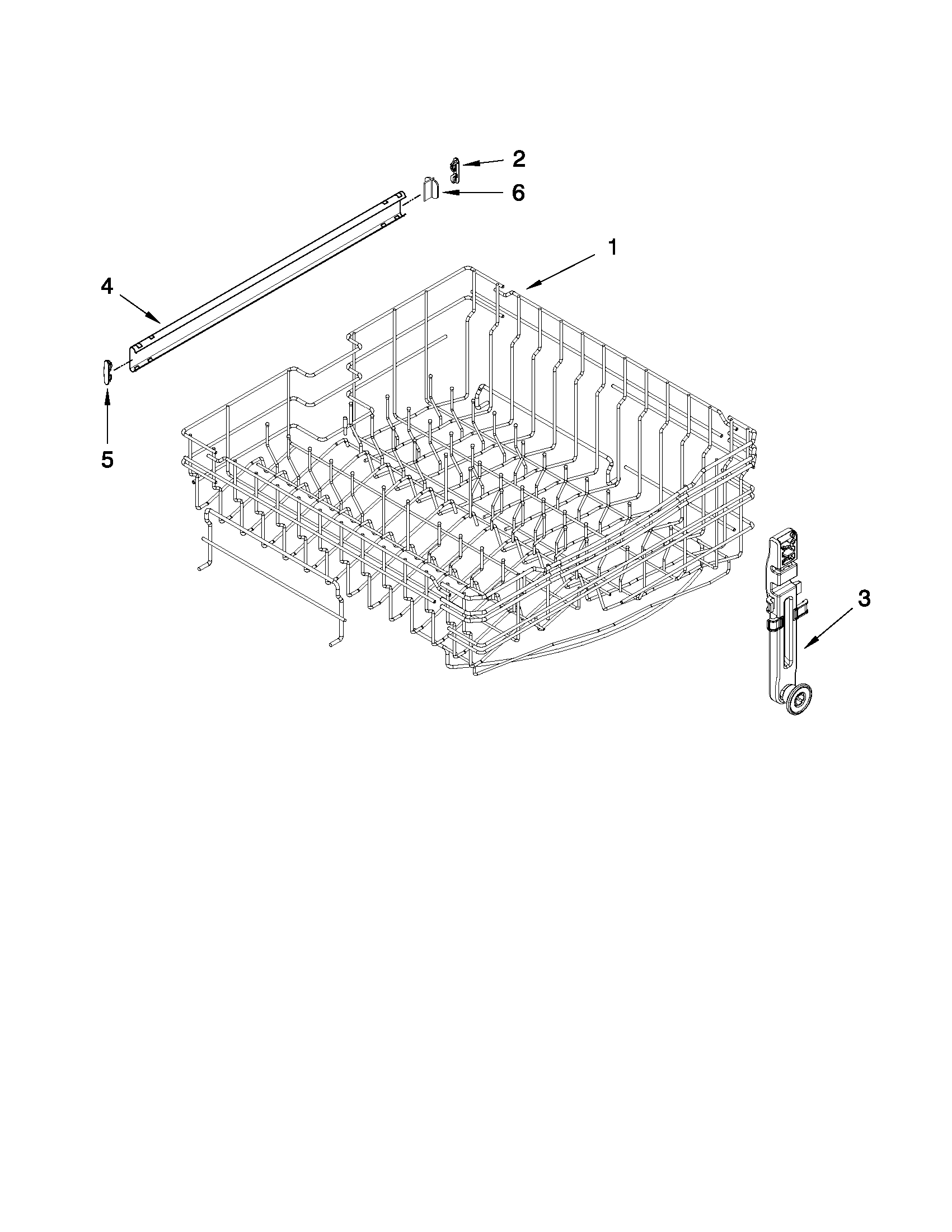 Maytag MDB7759AWS4 upper rack and track parts diagram