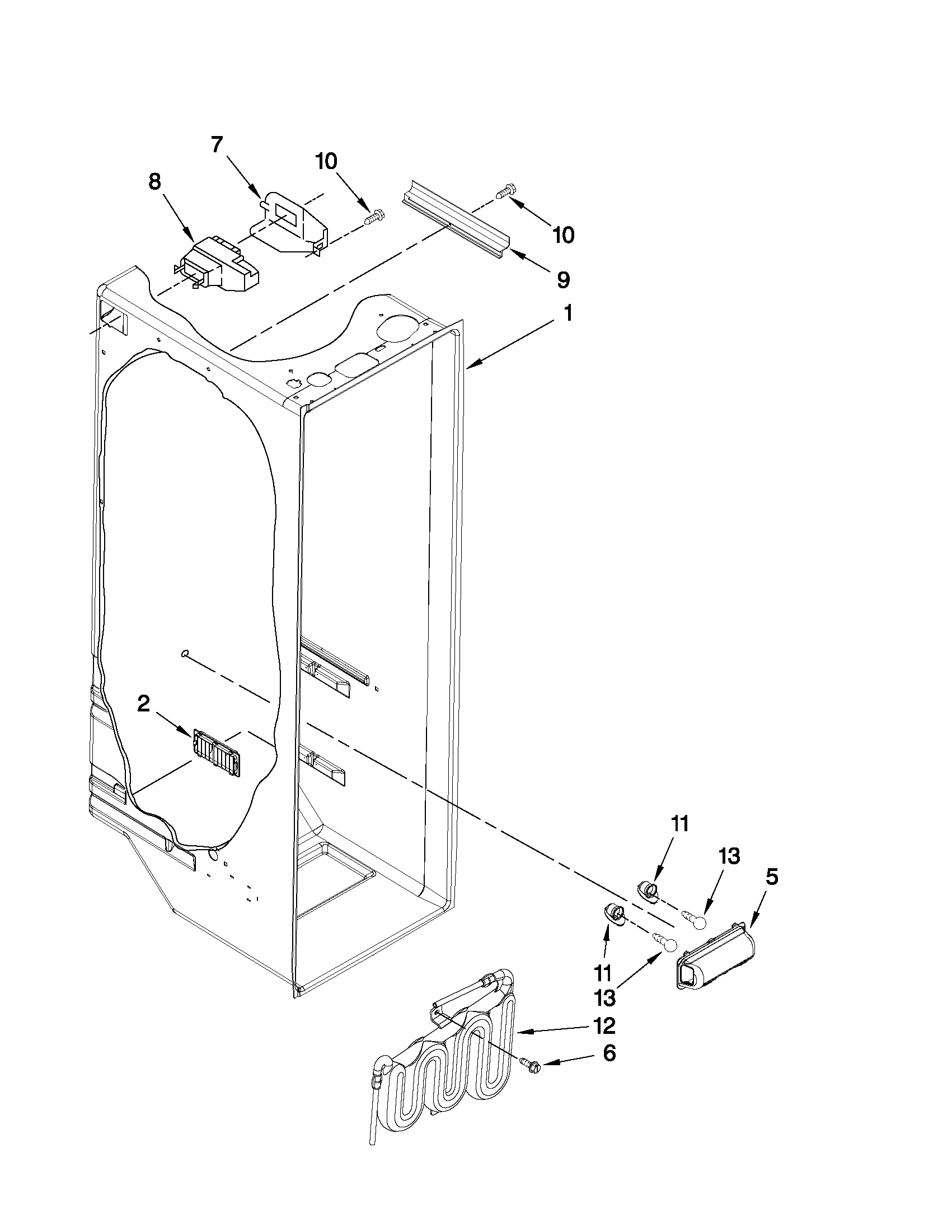 Whirlpool ED5GVEXVD05 refrigerator liner parts diagram