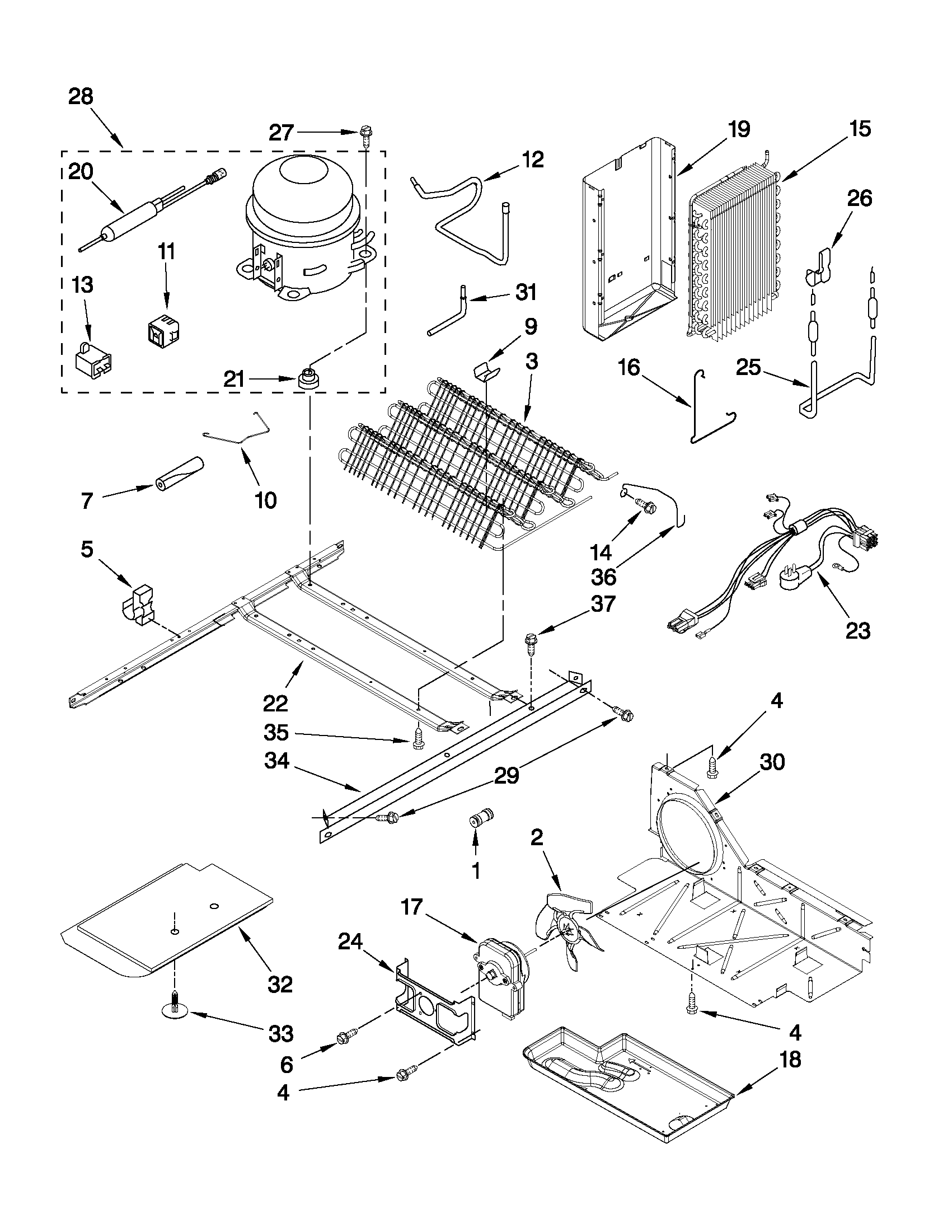 Whirlpool ED5GVEXVD05 unit parts diagram