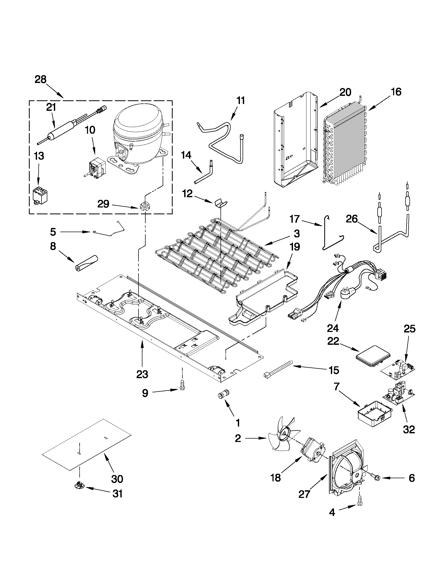 Whirlpool WSF26D4EXS03 unit parts diagram