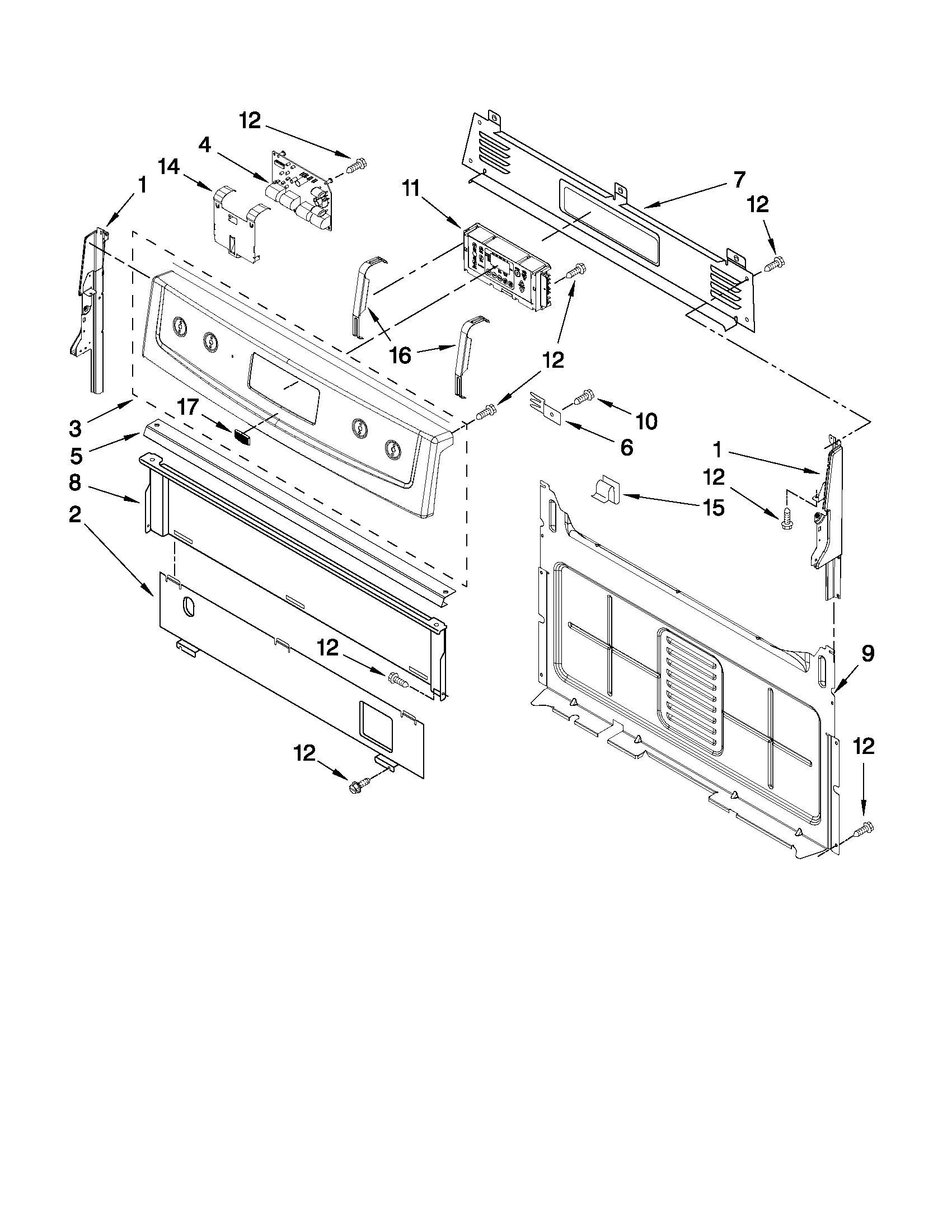 Maytag MGR7662WW3 control panel parts diagram