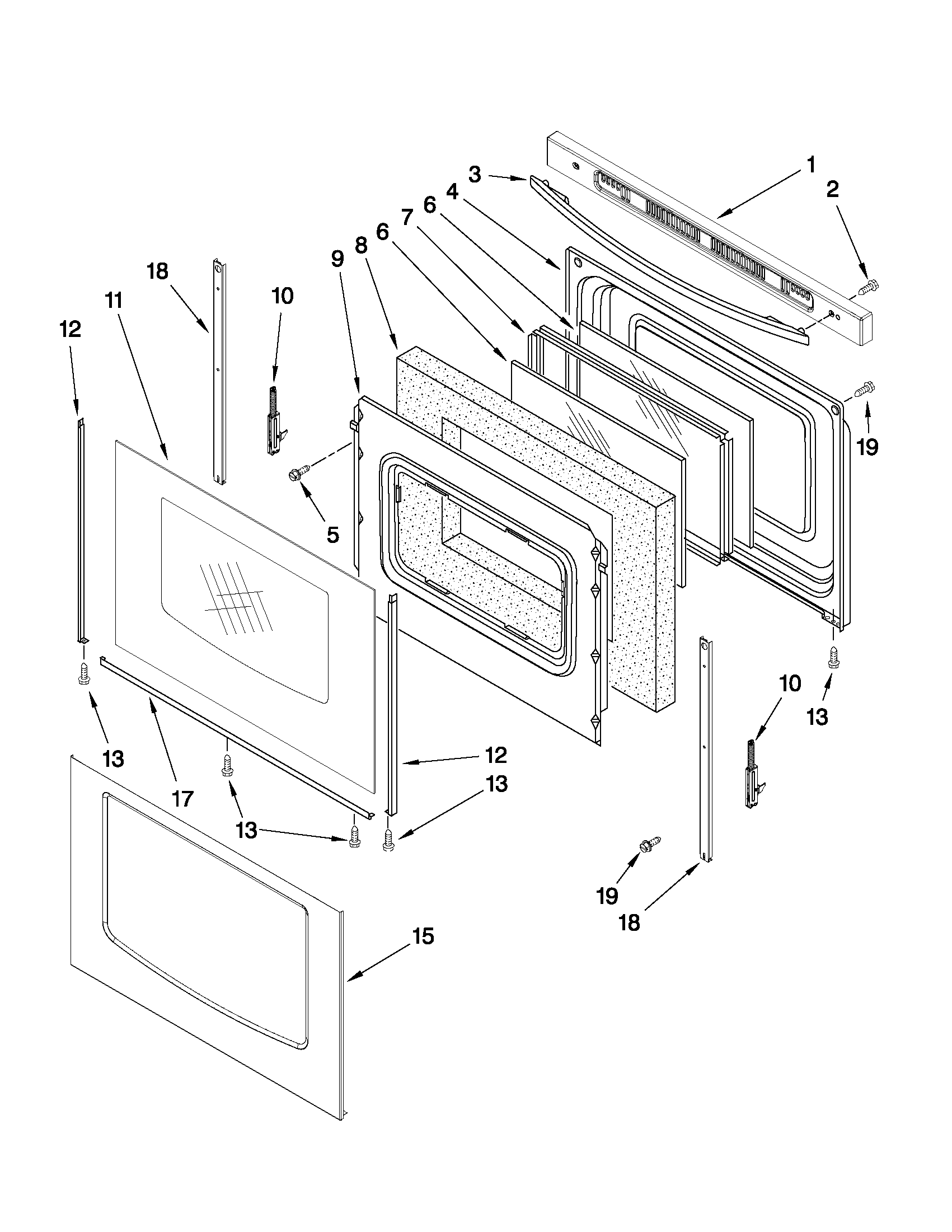 Maytag MGR7662WW3 door parts diagram