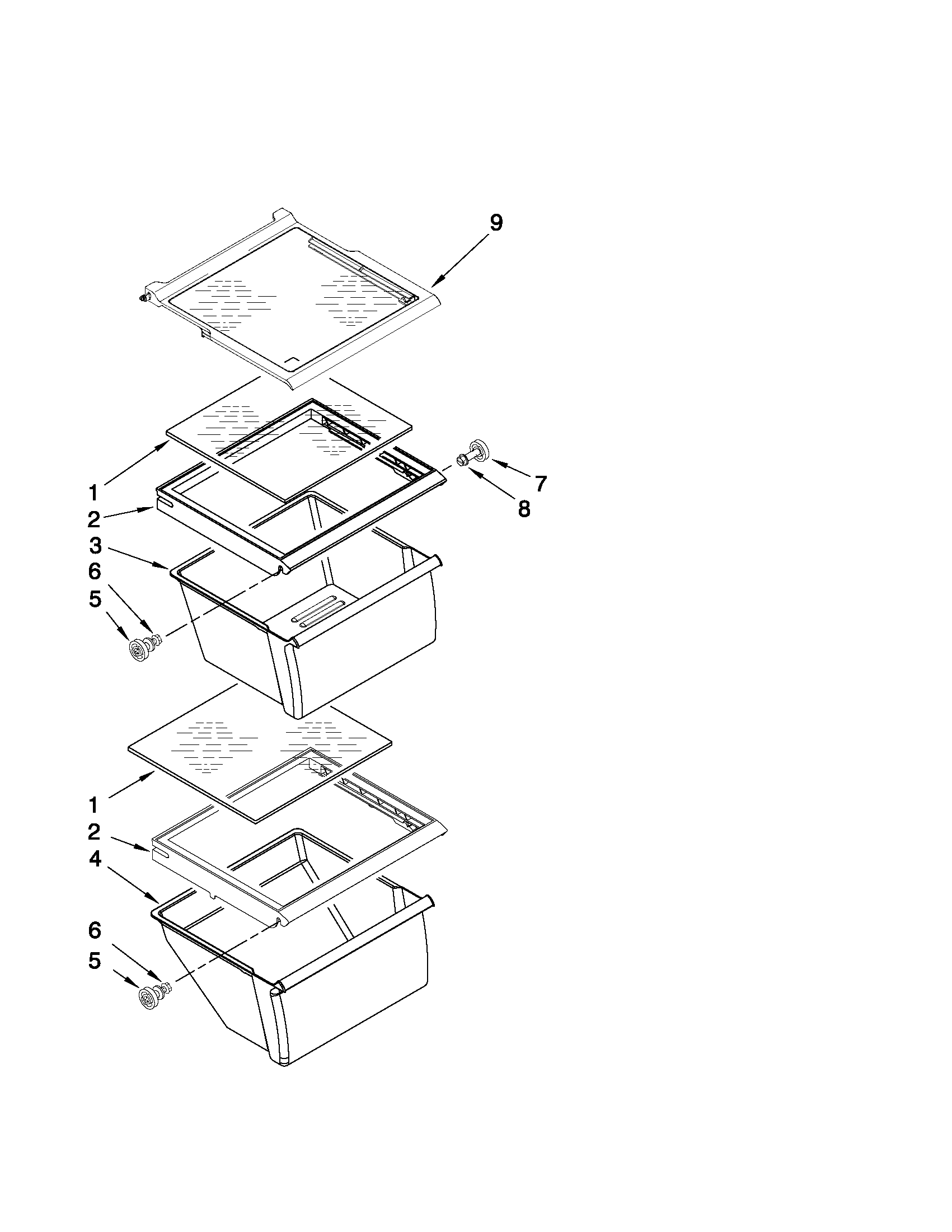 Whirlpool ED2KVEXVQ01 refrigerator shelf parts diagram