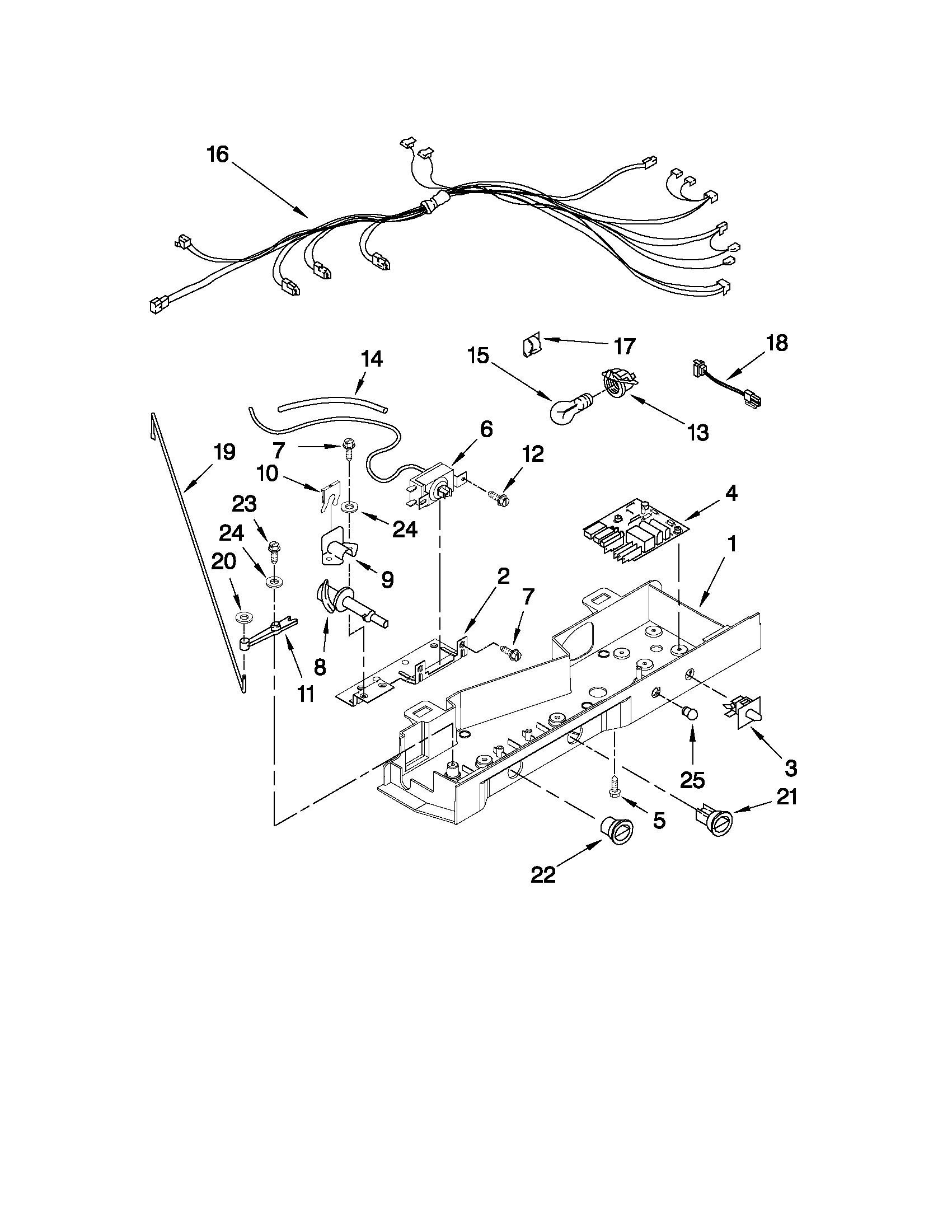 Whirlpool ED2KVEXVQ01 control parts diagram