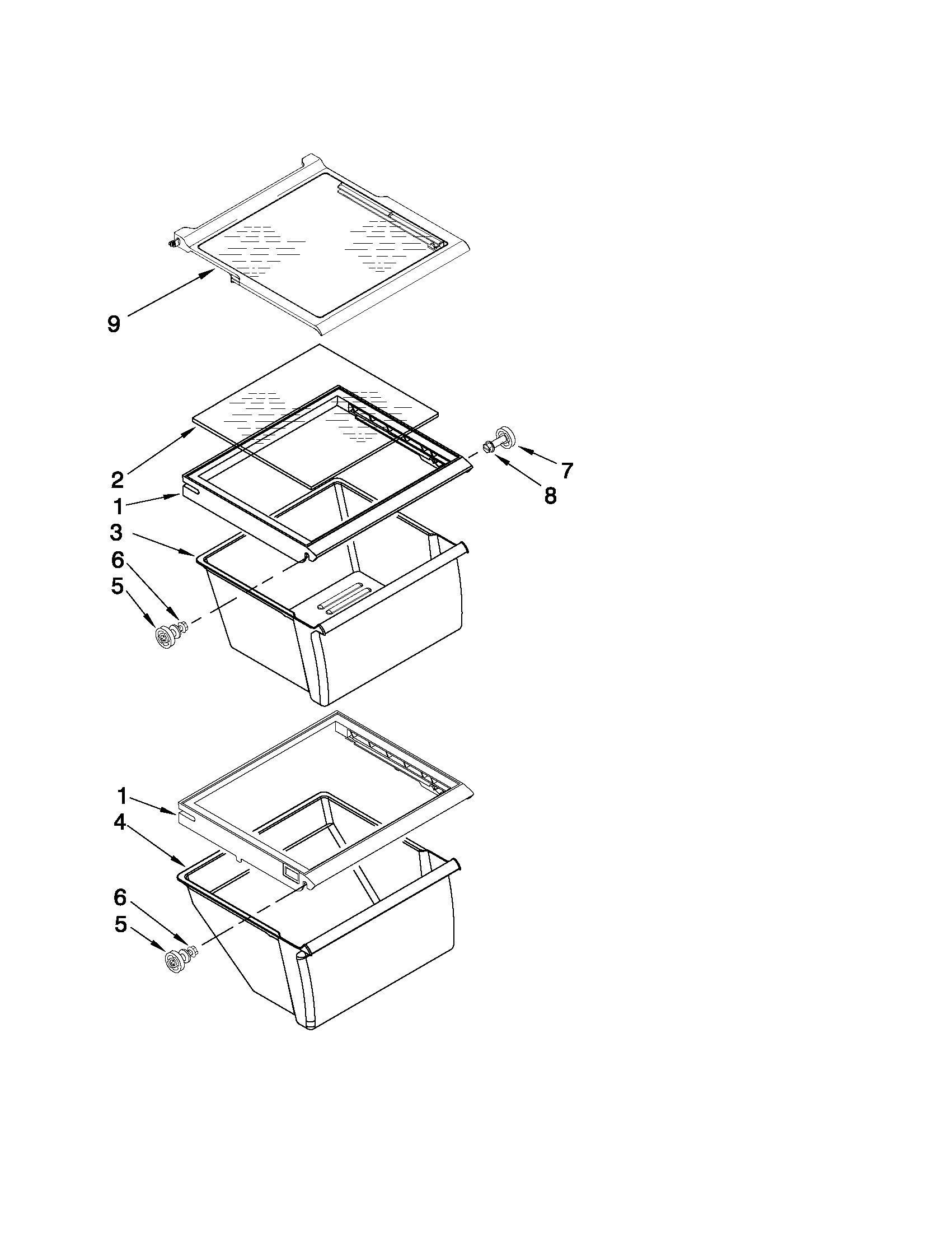 Maytag MSD2272VES02 refrigerator shelf parts diagram