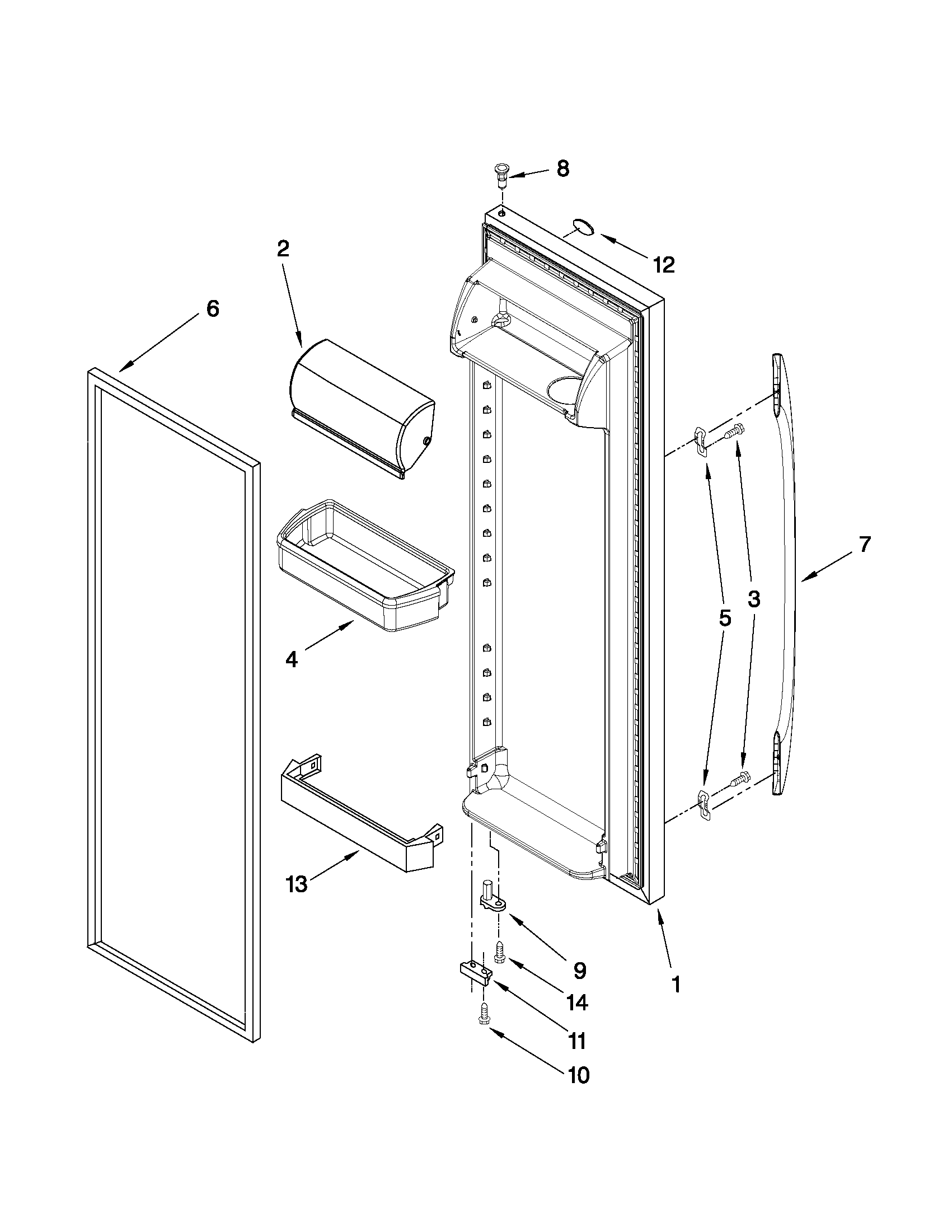 Maytag MSD2272VES02 refrigerator door parts diagram