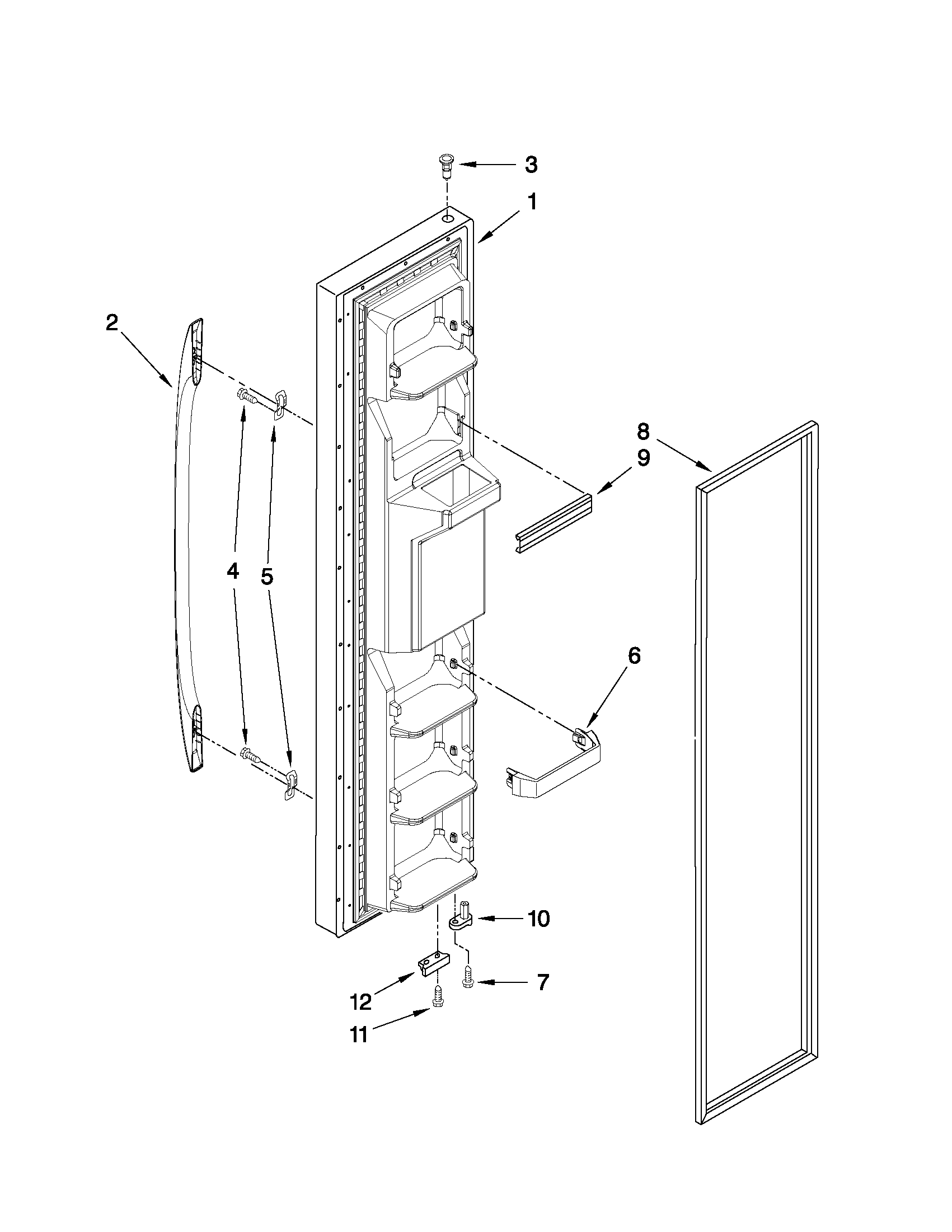Maytag MSD2272VES02 freezer door parts diagram