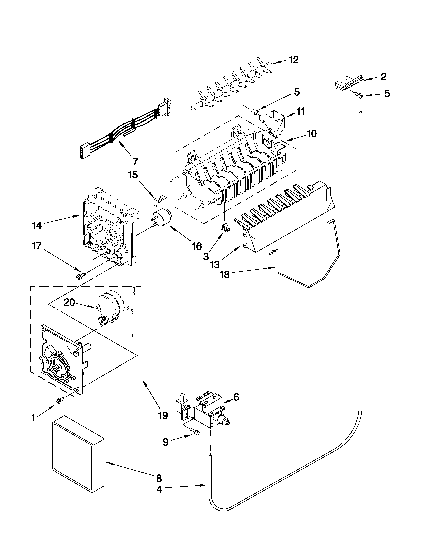 Maytag MSD2272VES02 icemaker parts diagram