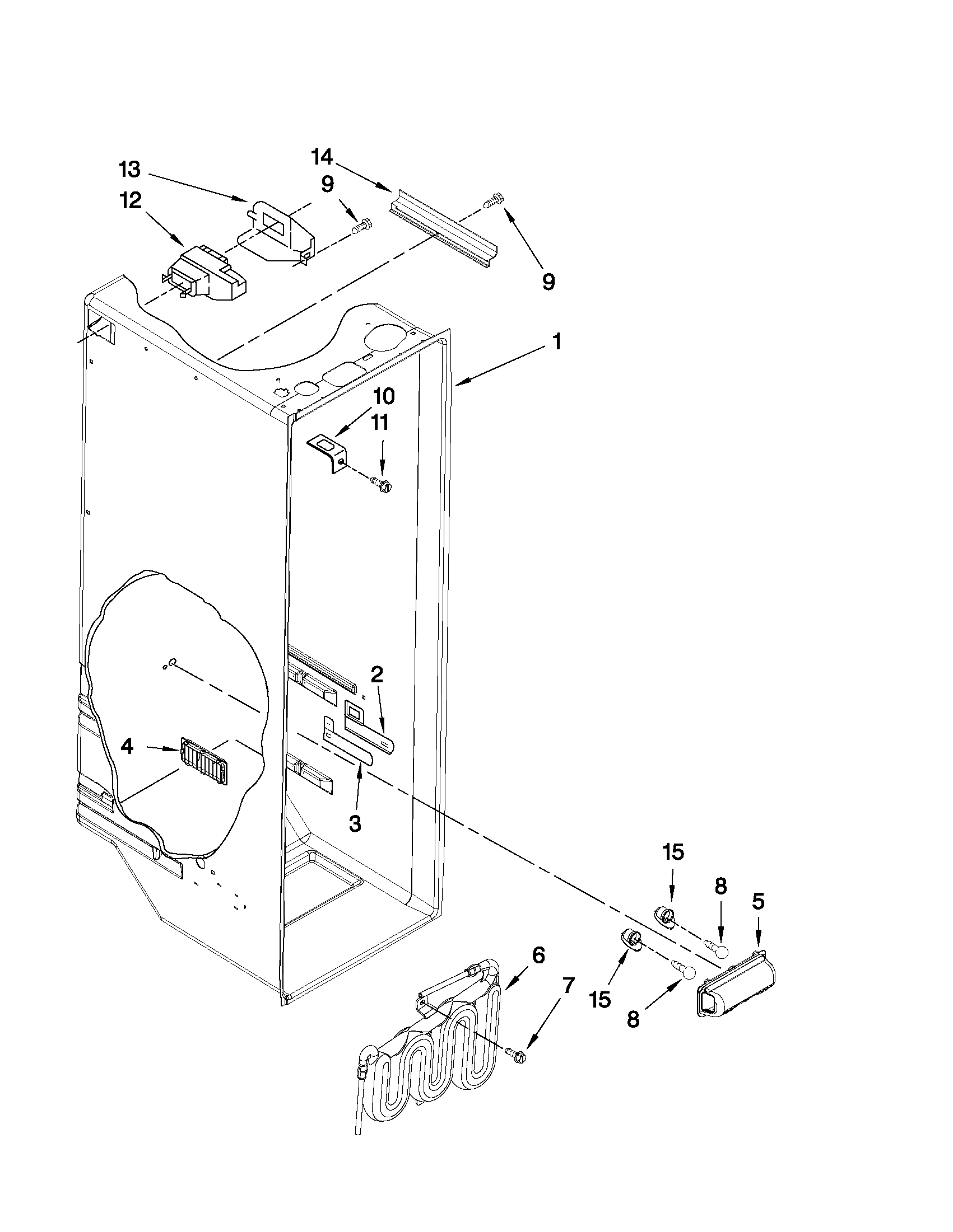 Maytag MSD2550VES03 refrigerator liner parts diagram