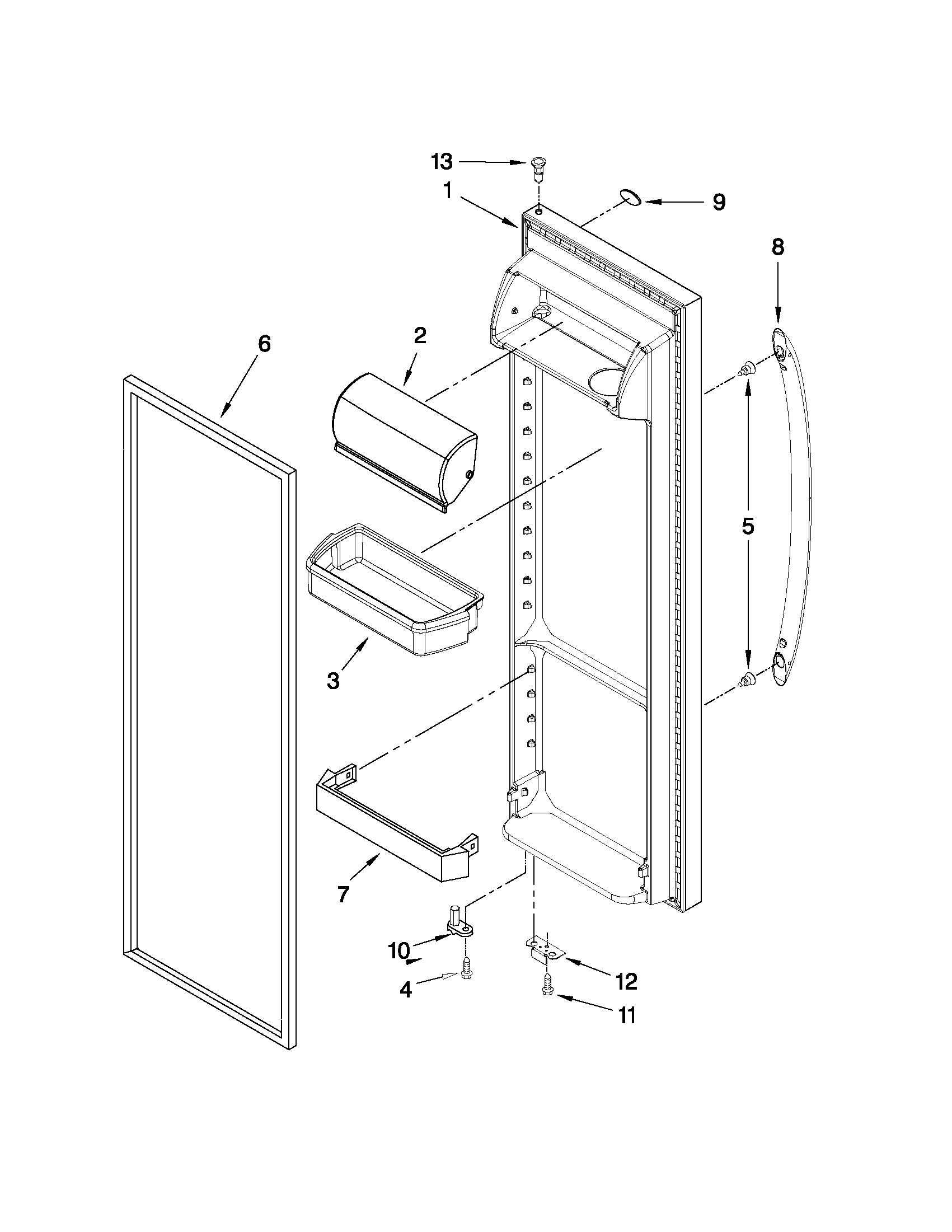 Maytag MSD2550VES03 refrigerator door parts diagram