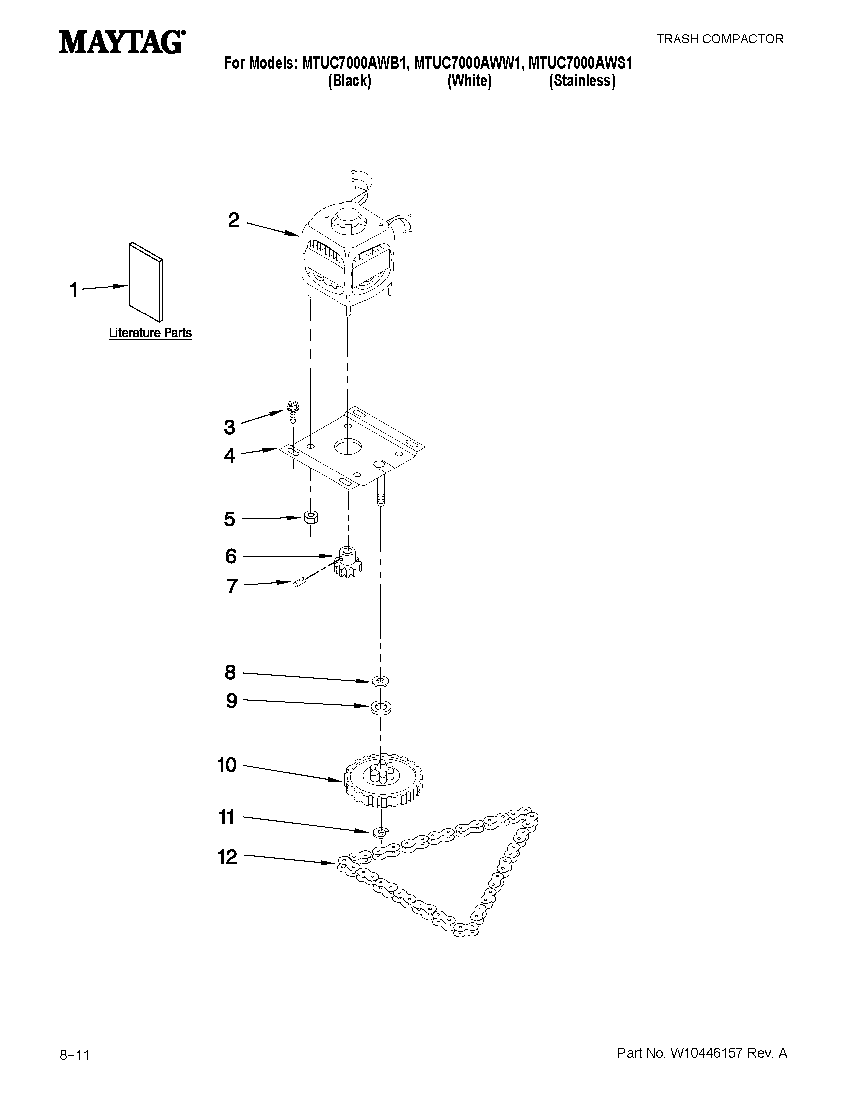 Maytag MTUC7000AWW1 motor and drive parts diagram