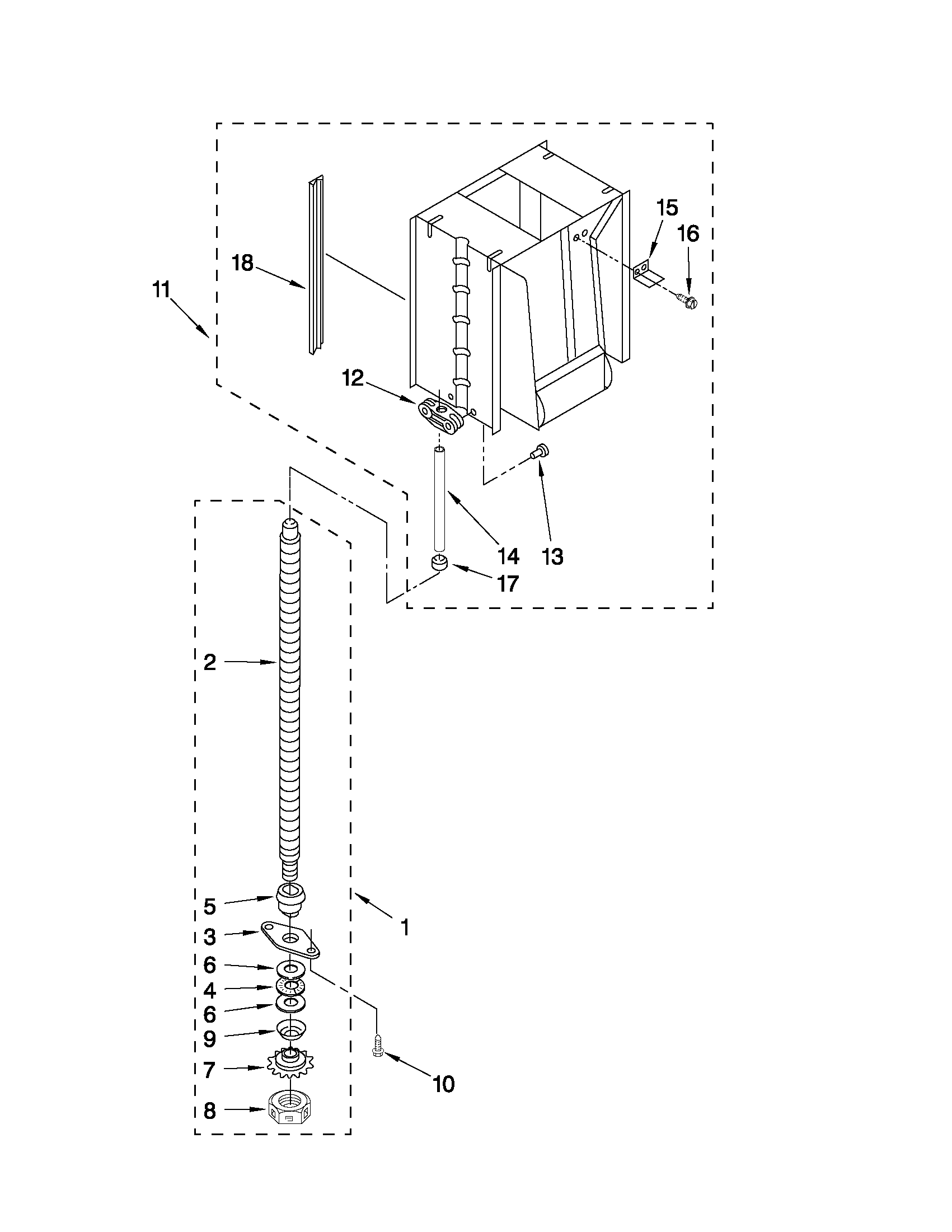 Maytag MTUC7000AWW1 powerscrew and ram parts diagram