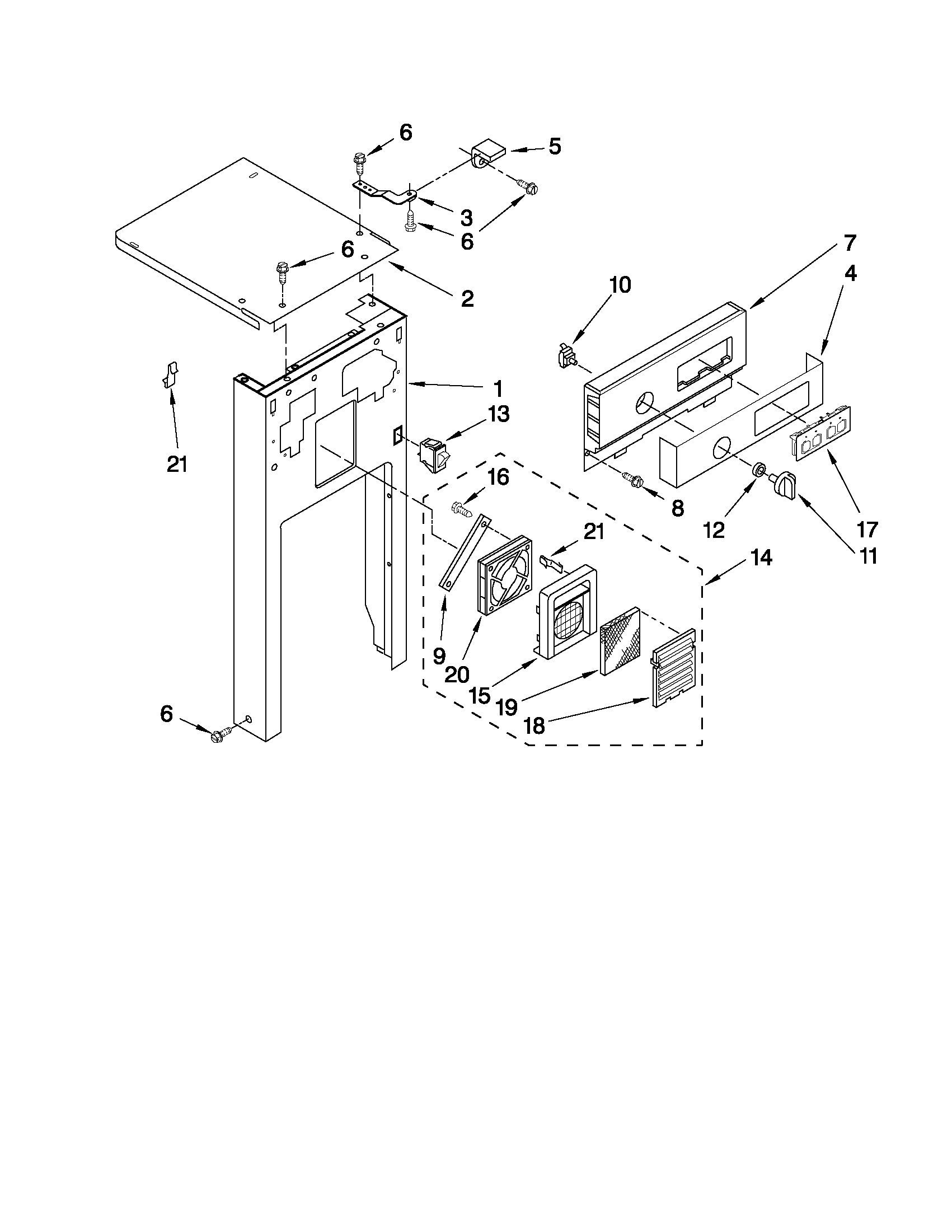 Maytag MTUC7000AWW1 panel and control parts diagram
