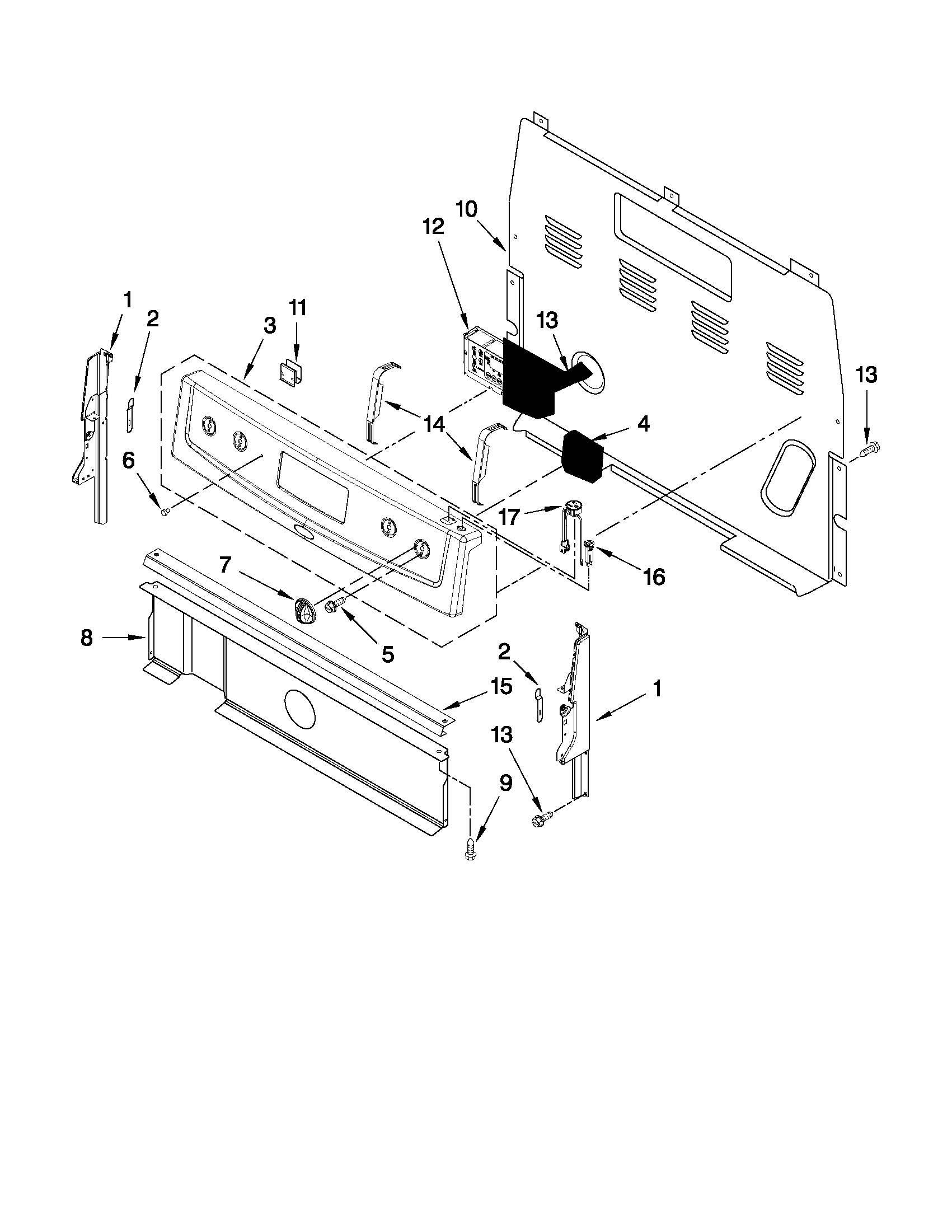 Inglis IVE82301 control panel parts diagram